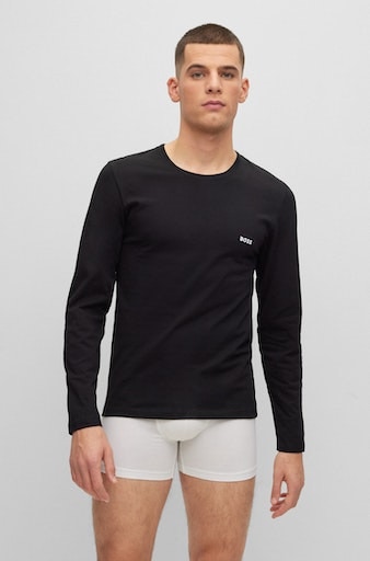 BOSS Langarmshirt »longsleeve-Shirt R-Neck Classic COTTON 3pcs/pack«, (3 tlg.), mit BOSS Logo-Schriftzug