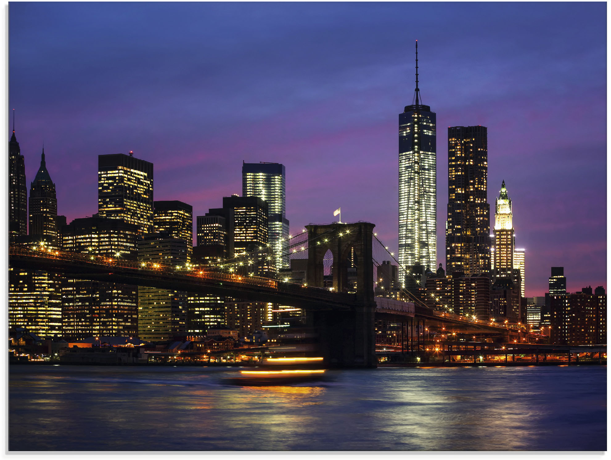 Artland Glasbild "Brooklyn Bridge" Amerika 1 Stk. tlg. in verschiedenen Größen