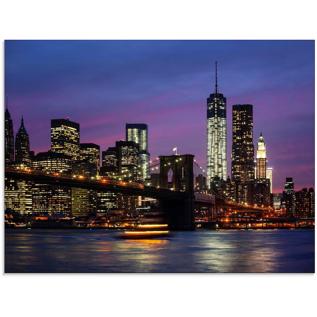 Artland Glasbild »Brooklyn Bridge«, Amerika, (1 St.)