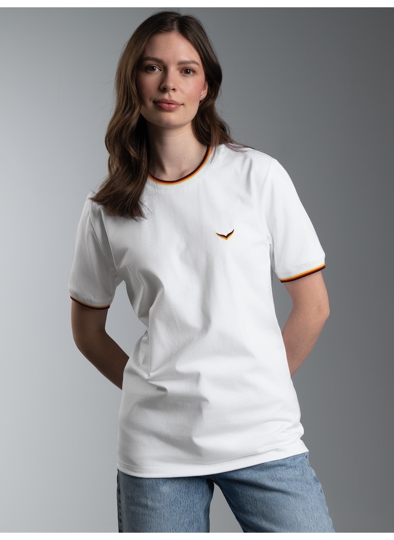 Trigema "TRIGEMA Deutschland T-Shirt mit kontrastfarbigen Bündchen" 1