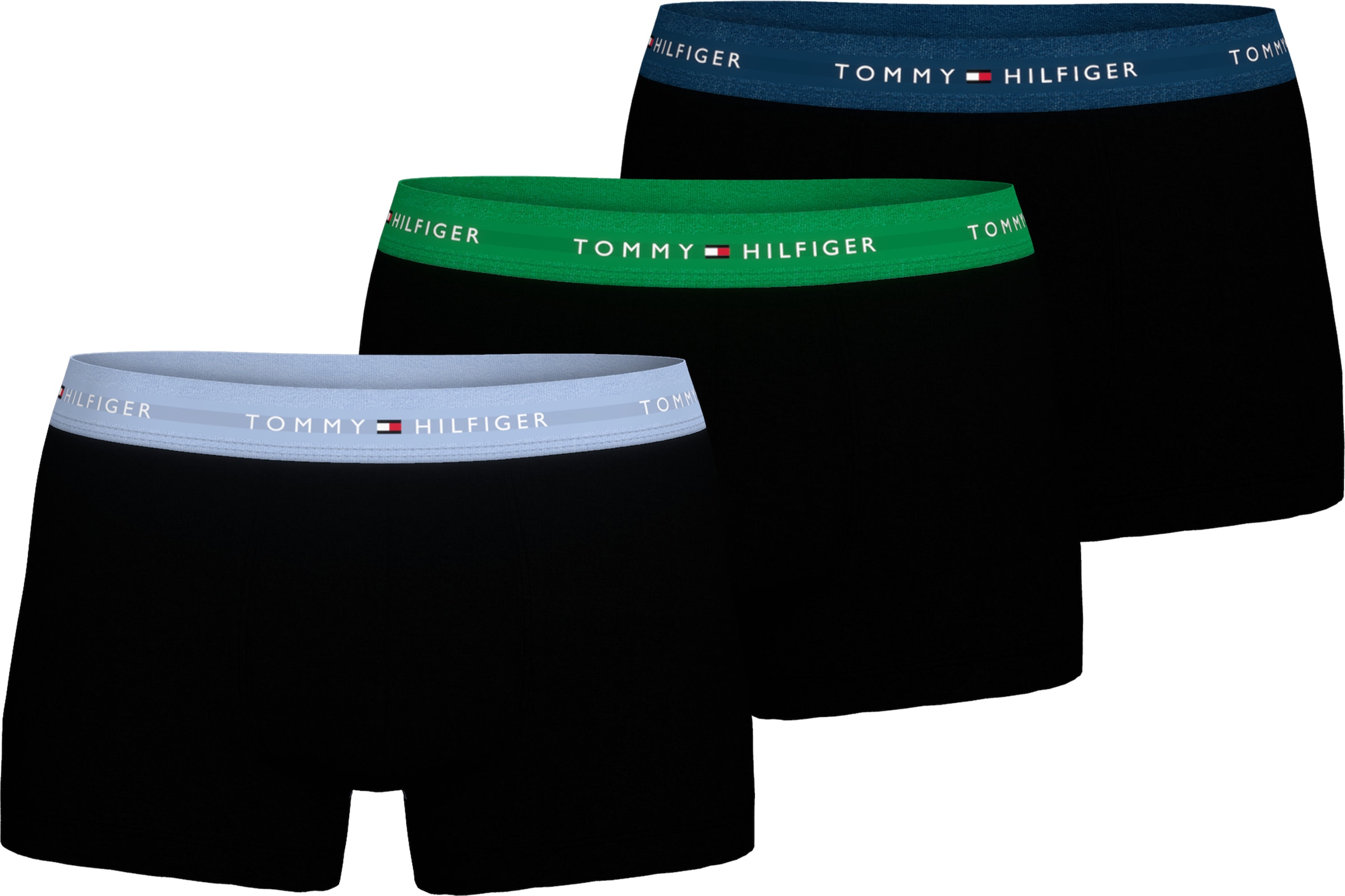 Tommy Hilfiger Underwear Boxer »TRUNK 3 PACK«, (3 St.), mit kontrastfarbenem Logobund