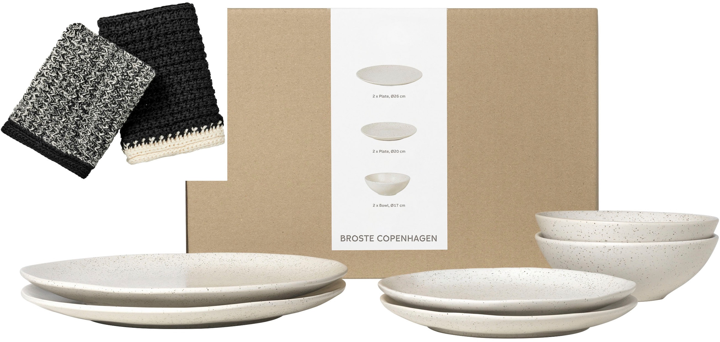 Broste Copenhagen Geschirr-Set "Nordic Vanilla, inklusive Spültuch Set aus günstig online kaufen