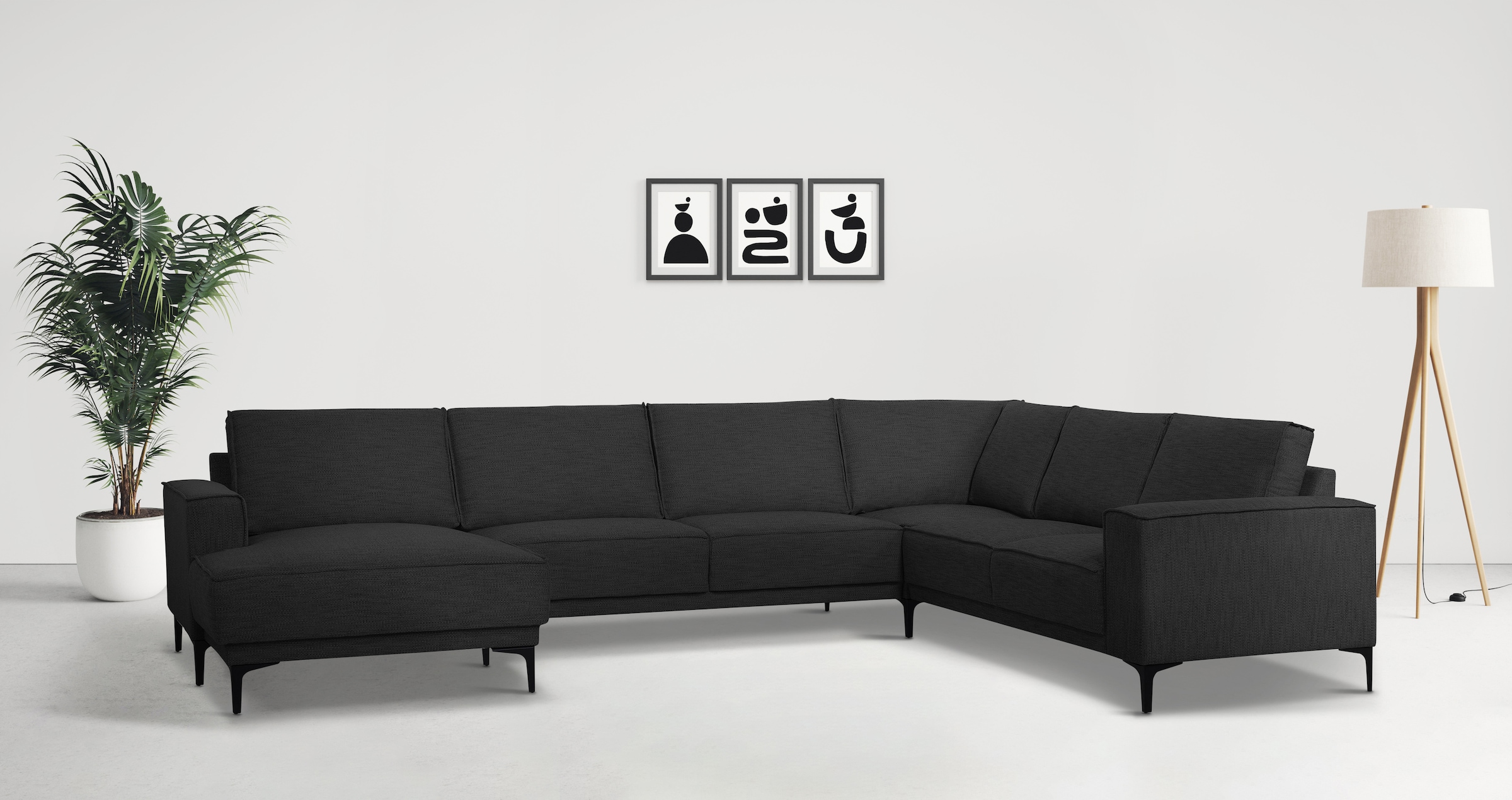 OTTO home Wohnlandschaft "XXL Sofa Oland, Struktur, Flachgewebe, Luxus-Micr günstig online kaufen