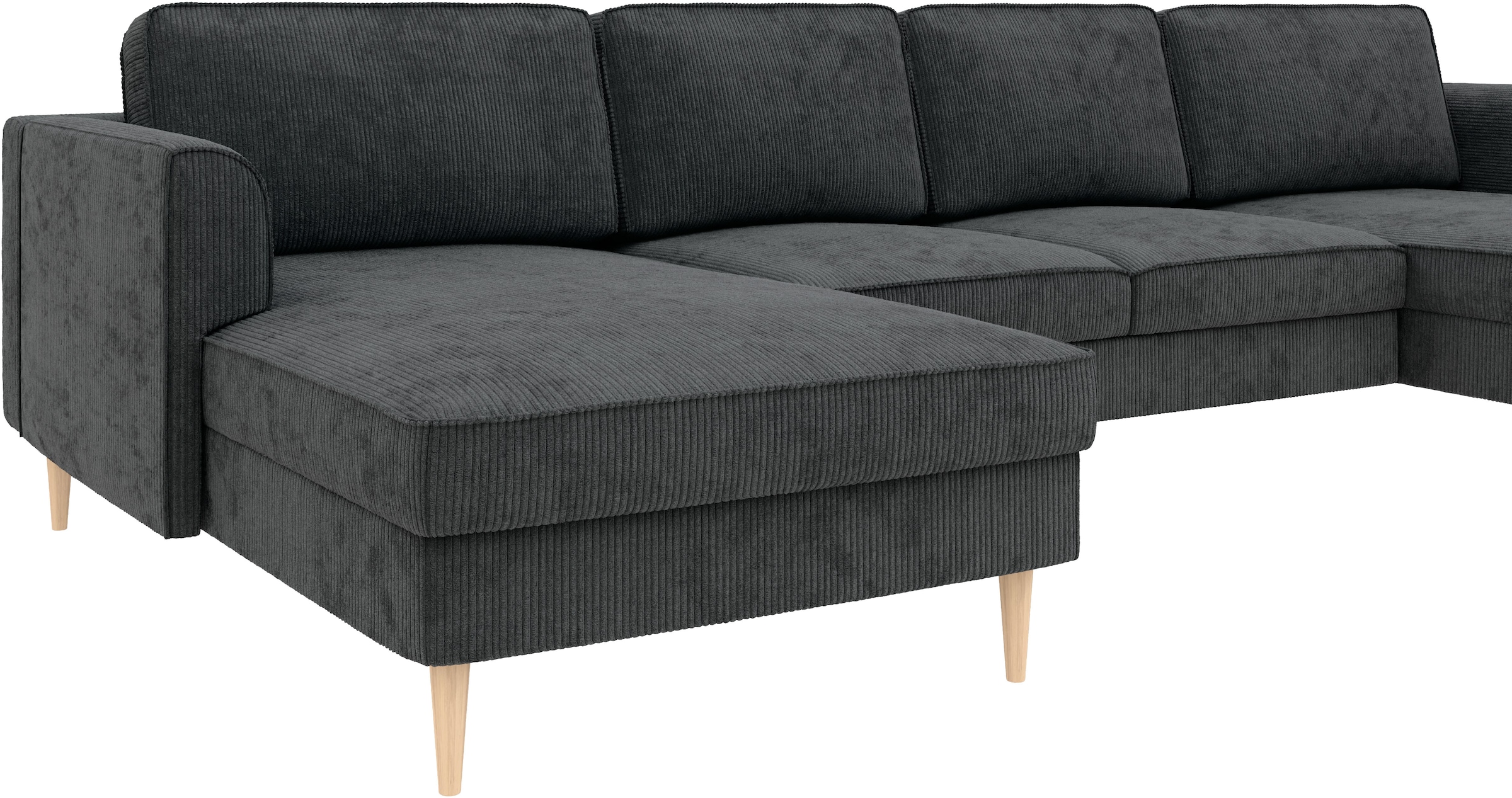 Home affaire Wohnlandschaft »Booster Couch wahlweise mit Schlaffunktion und Bettkasten-auch in Cord«, Sofa in U-Form, Breite 305 cm