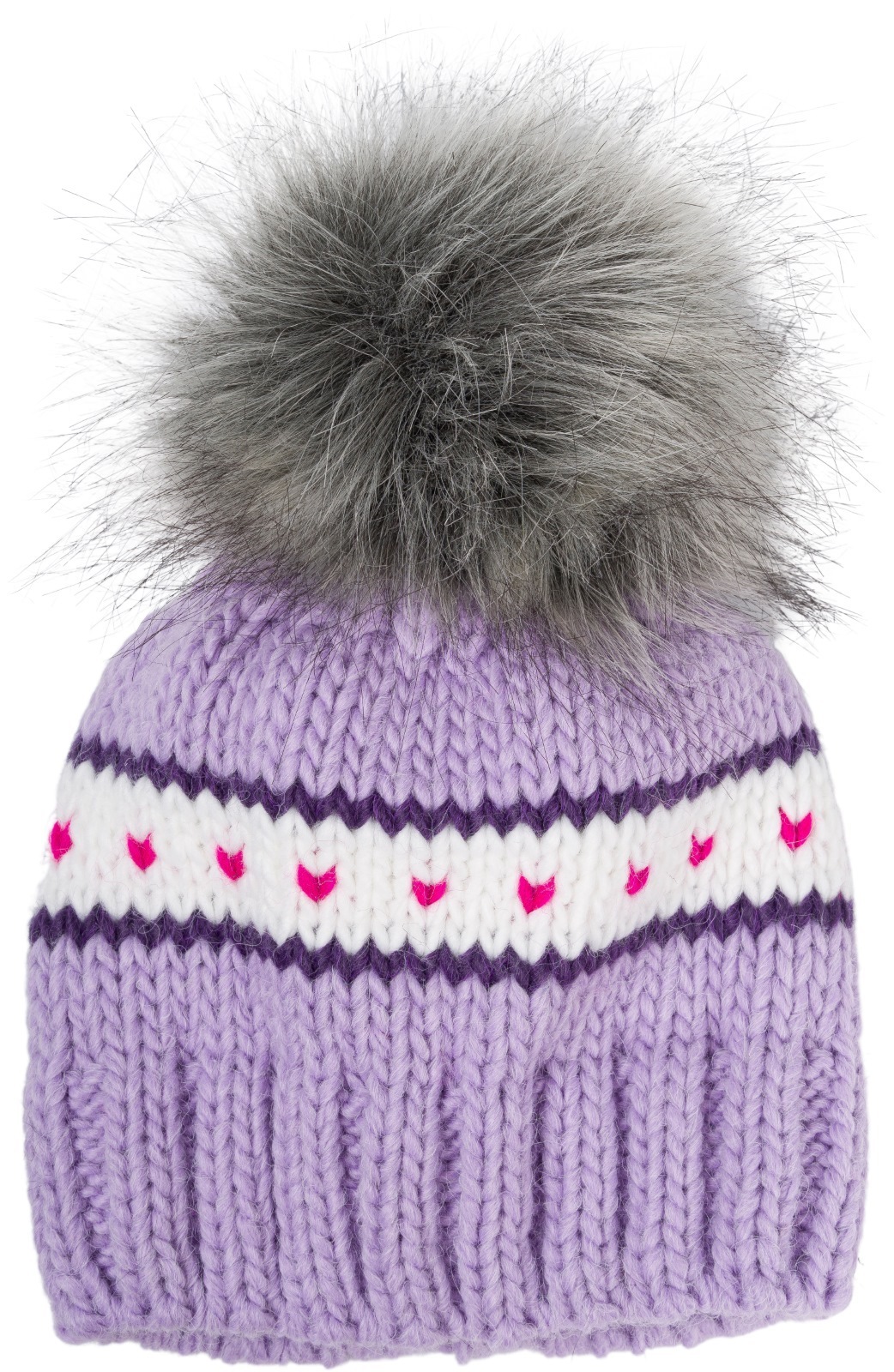 styleBREAKER Strickmütze »Kinder Strick Bommelmütze Herzmuster« 1 Stk.
