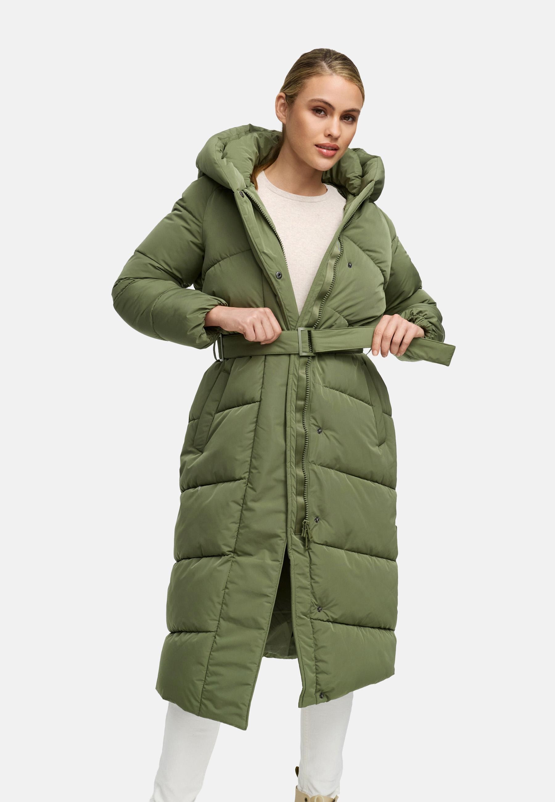 Navahoo Steppmantel »Eisblick 14«, Gesteppter Damen Mantel mit Taillengürtel