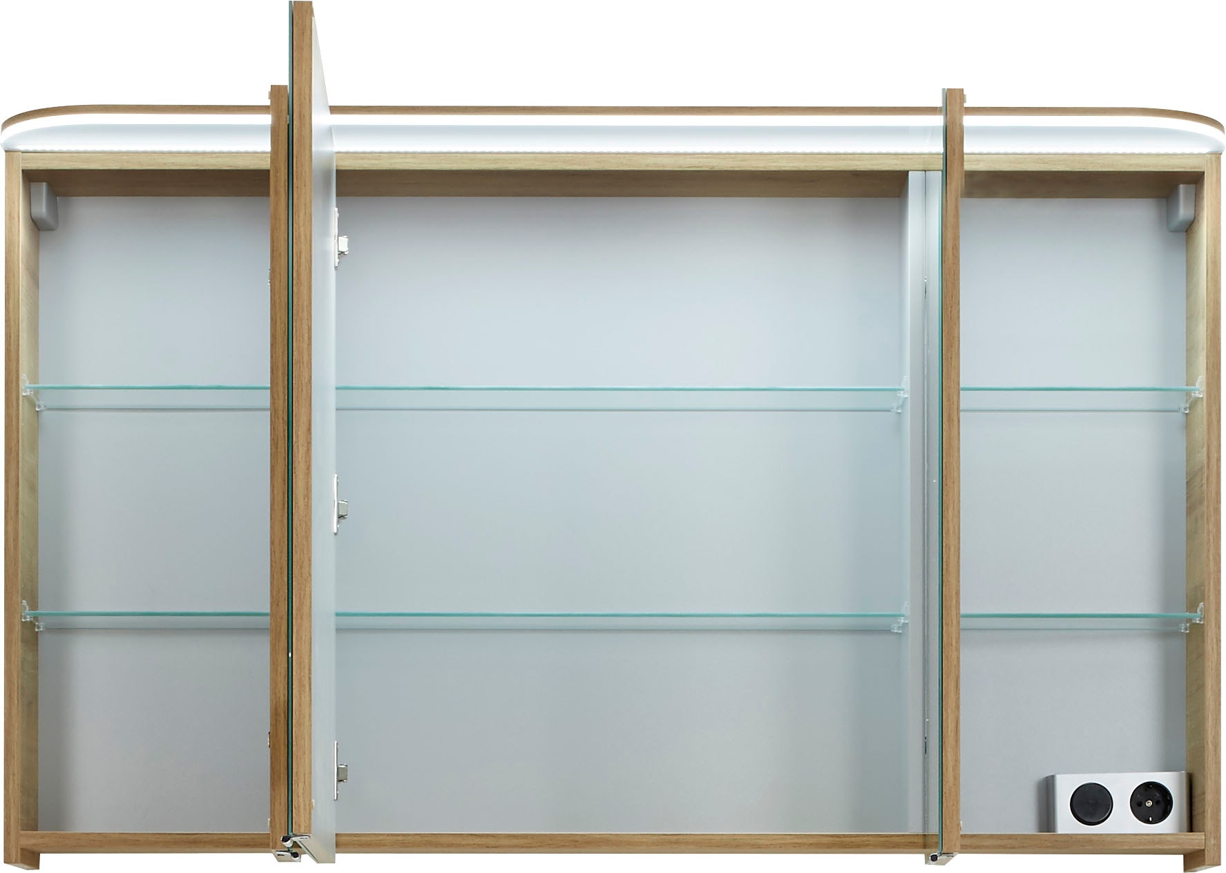 Saphir Badmöbel-Set »Balto Sprint 2-teilig, Mineralmarmor-Waschtisch mit LED-Spiegelschrank«, (2 St.), Badezimmer Set inkl. Türdämpfer, 3 Türen, 2 Schubladen