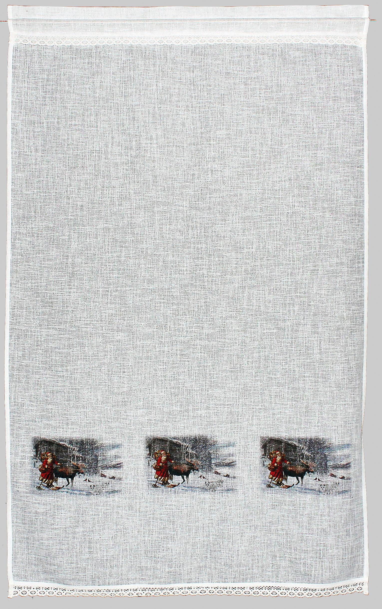 HOSSNER - ART OF HOME DECO Gardine "Weihnachtsmann" Stangendurchzug 1 Stk. günstig online kaufen