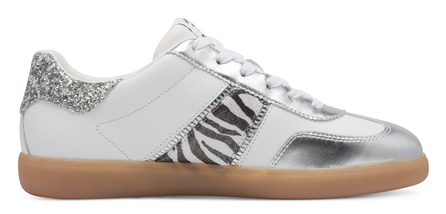 Tamaris Plateausneaker, Freizeitschuh, Halbschuh, Schnürschuh mit Glitter an der Ferse