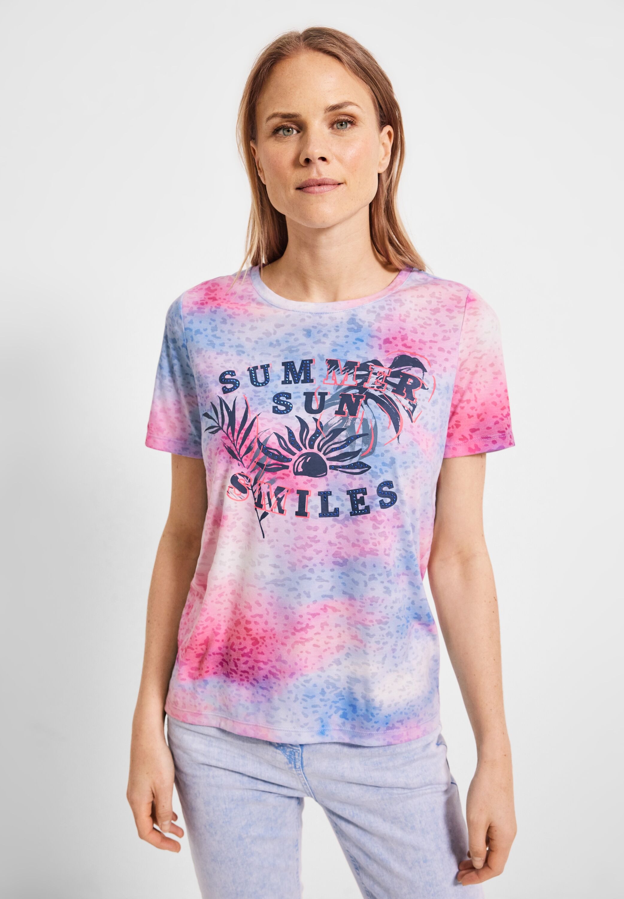 Cecil Print-Shirt mit Burn-Out Effekt