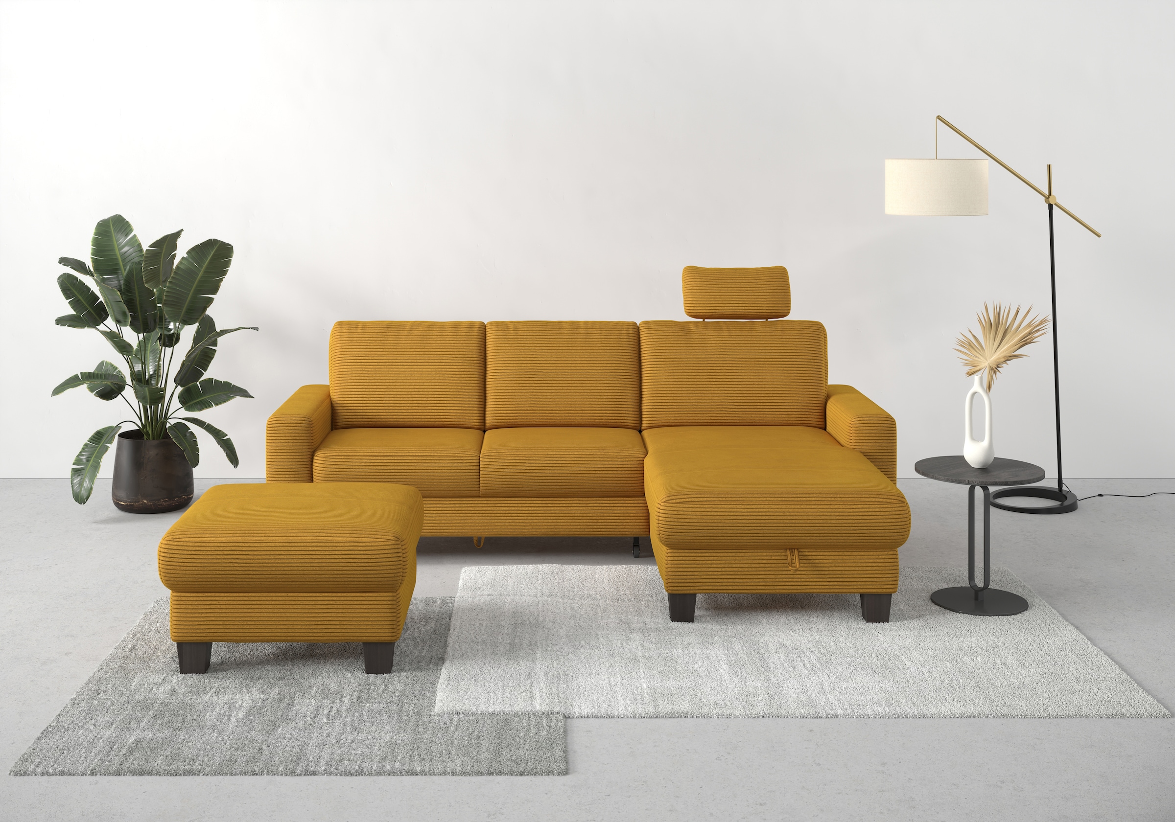 Home affaire Ecksofa "Summer L-Form", mit Recamiere, mit oder ohne Bettfunk günstig online kaufen