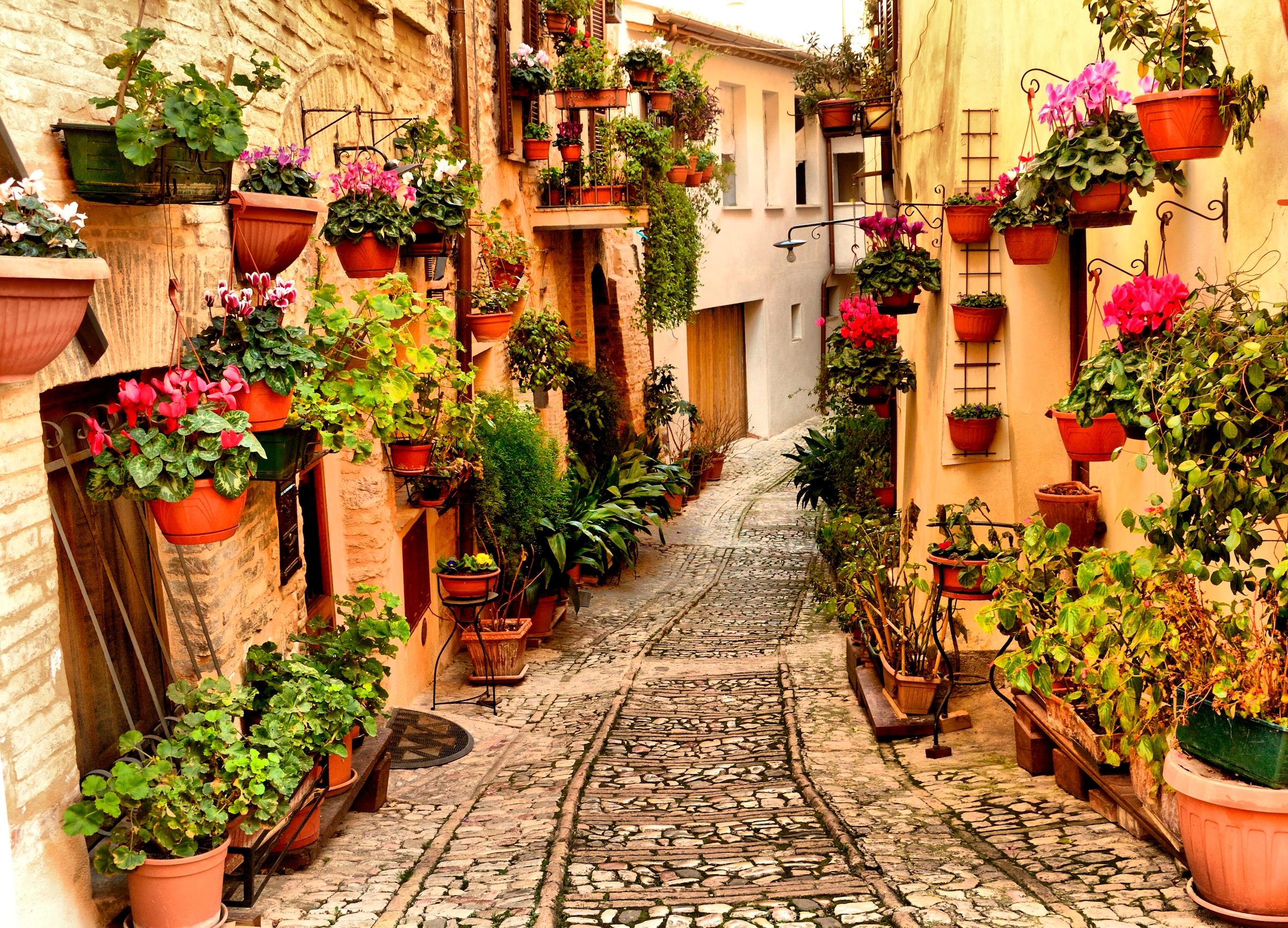 Papermoon Fototapete "Alley in Spello Umbria" glatt