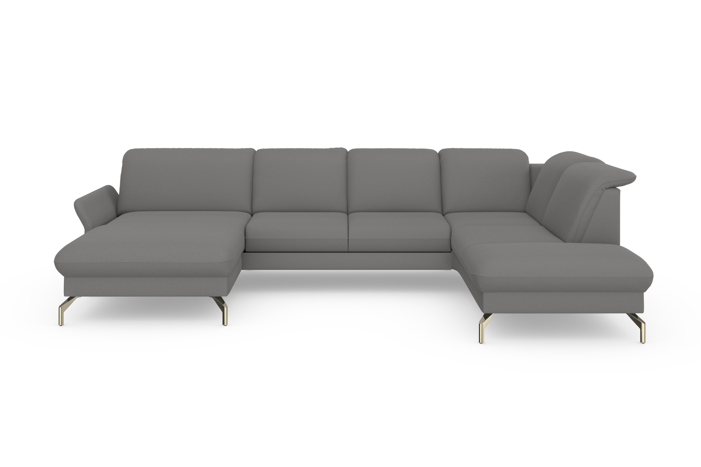 sit&more Wohnlandschaft »Fashion U-Form«, wahlweise mit Kopfteilverstellung, Vorziehsitz, motorisch, Nickelfüße