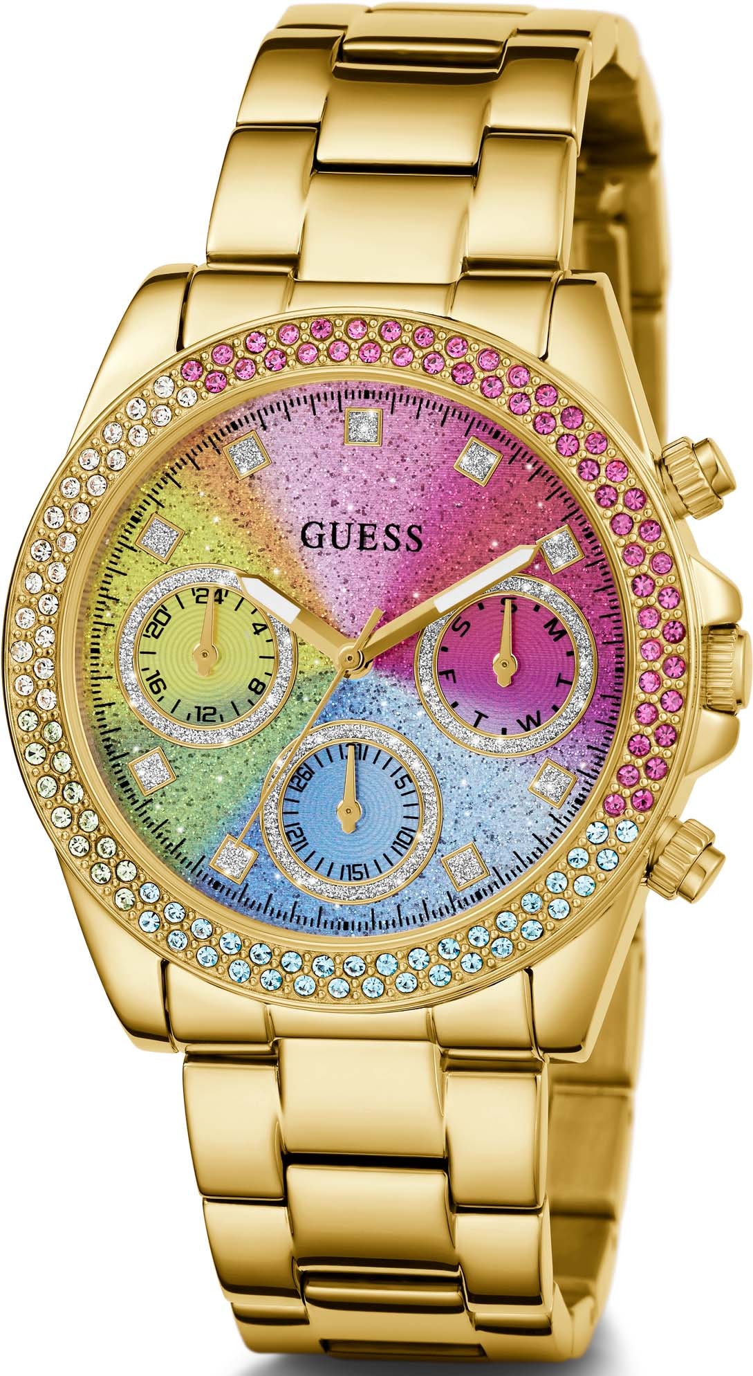 Guess Multifunktionsuhr »SOL«, Armbanduhr, Quarzuhr, Damenuhr