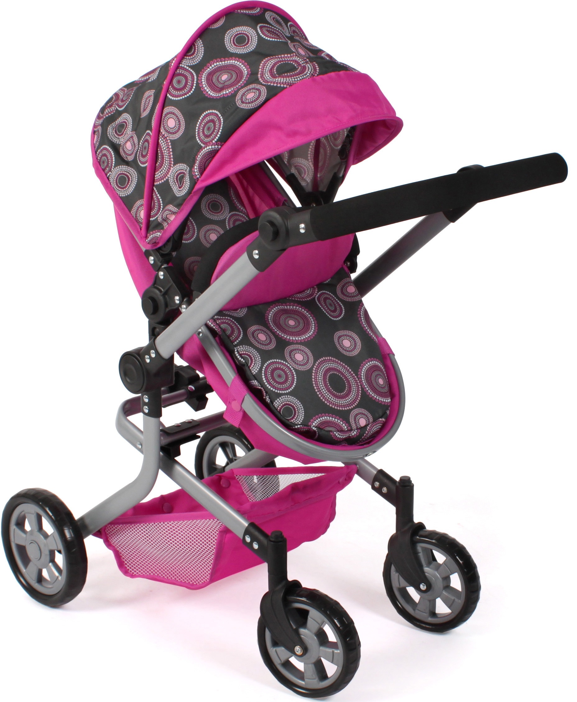 CHIC2000 Kombi-Puppenwagen »Mika, Hot Pink«, mit schwenkbaren Vorderrädern