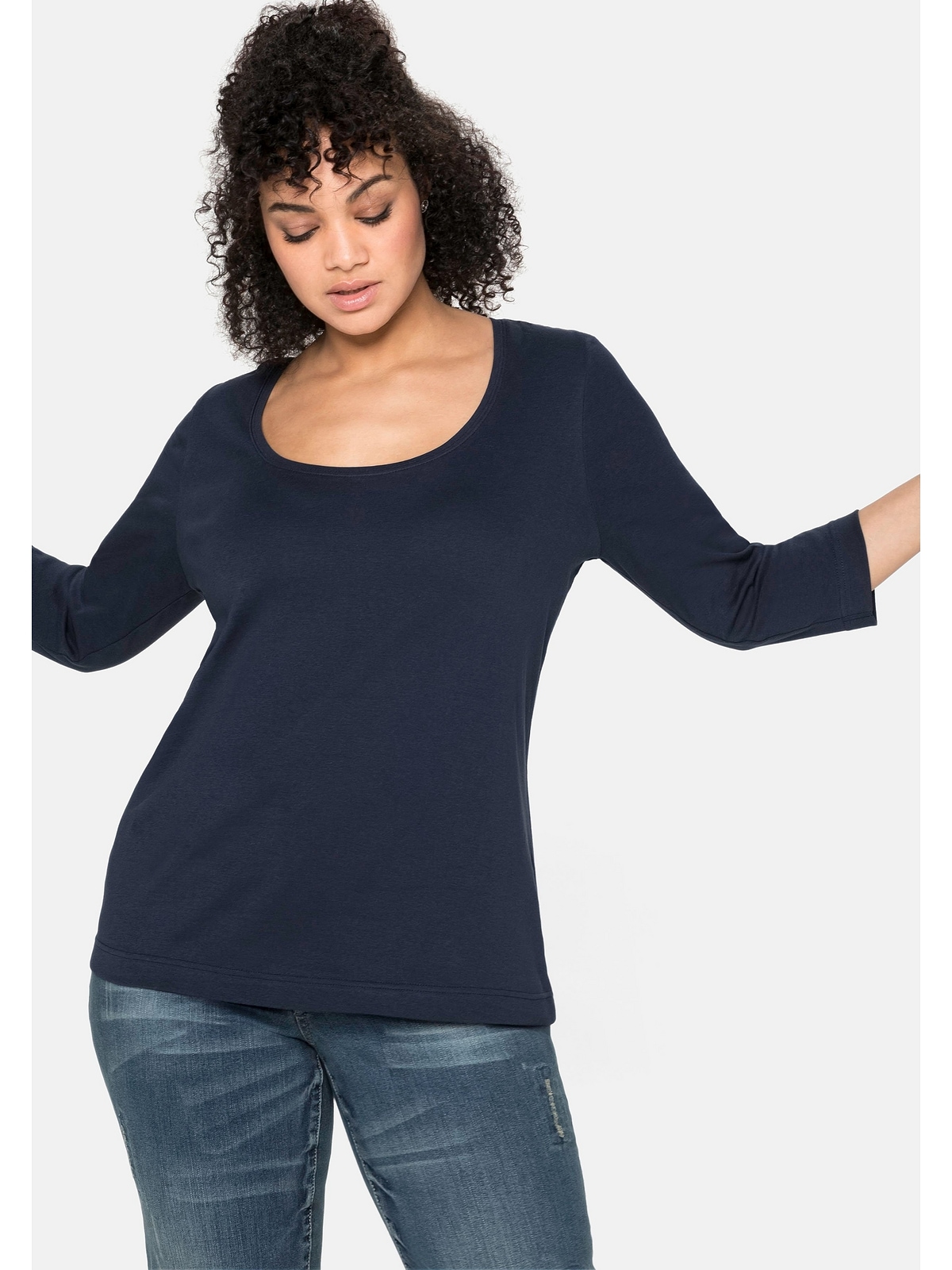 kaufen aus BAUR 3/4-Arm-Shirt Baumwolle reiner »Große Größen«, für Sheego |