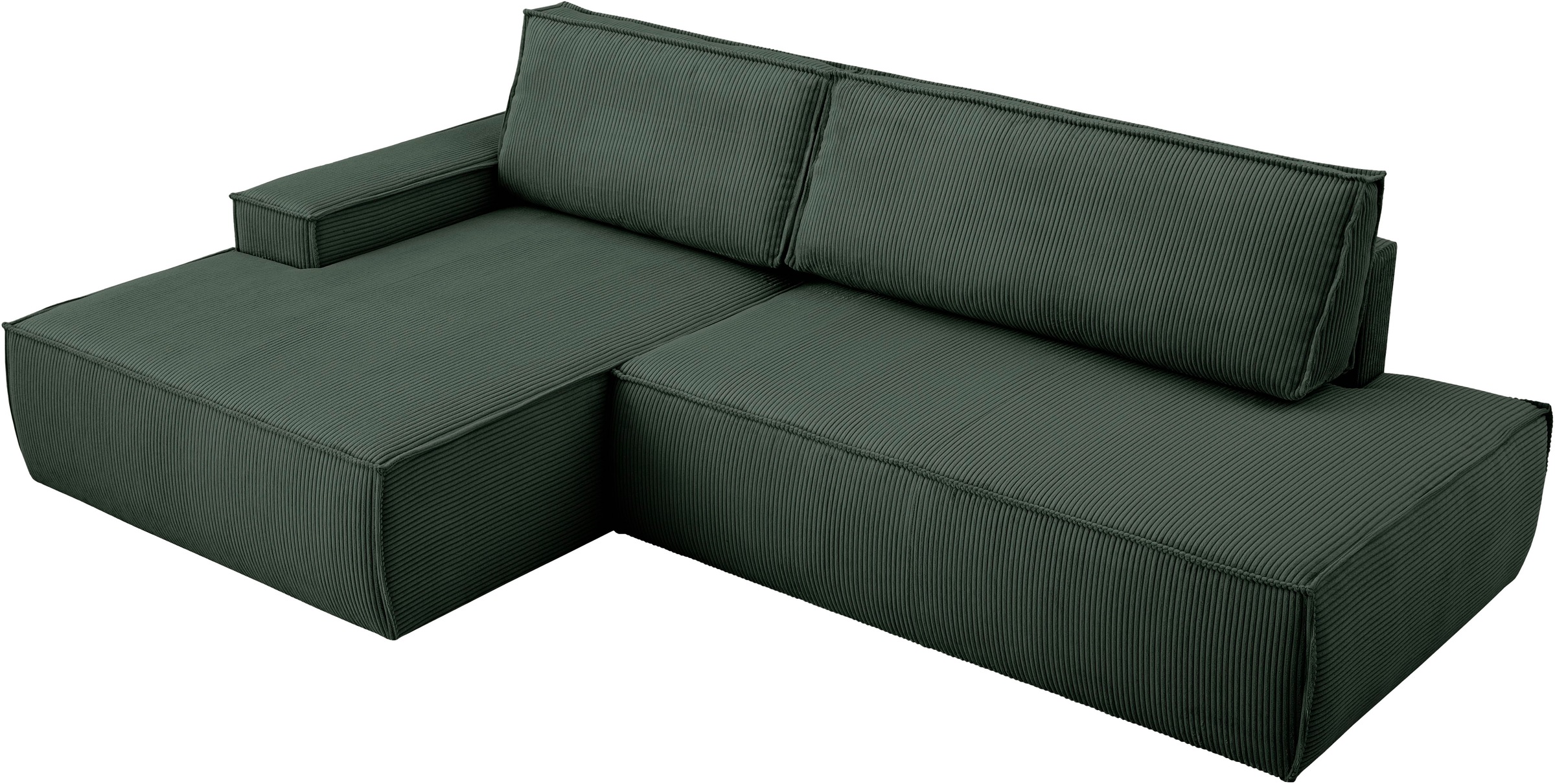 Home affaire Ecksofa »SHERWOOD, Schlafsofa in L-Form offen (275cm), Cord, Leinenoptik«, Schlaffunktion und Bettkasten, Kedernaht, hoher Sitz- & Liegekomfort