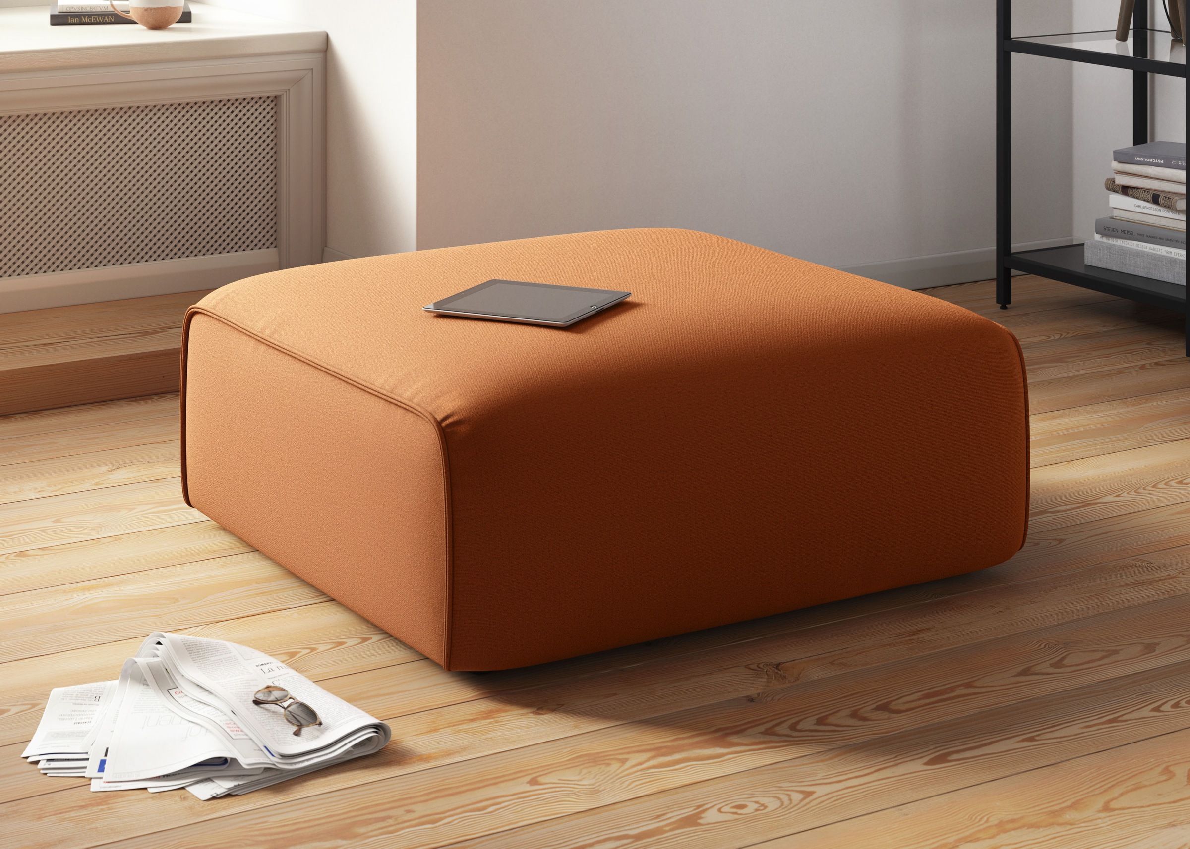 OTTO home Polsterhocker "Merid Sitzhocker, Maße B/T/H: 97/97/43 cm" als Mod günstig online kaufen