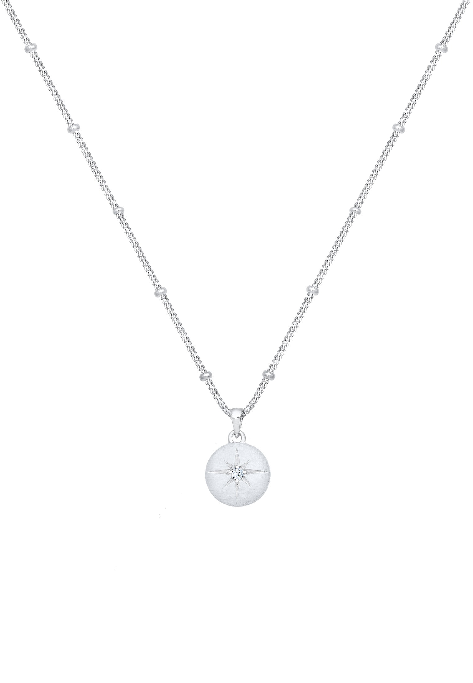 Elli DIAMONDS Collierkettchen »Panzerkette Stern Diamant (0.03 ct.) 925 Silber«
