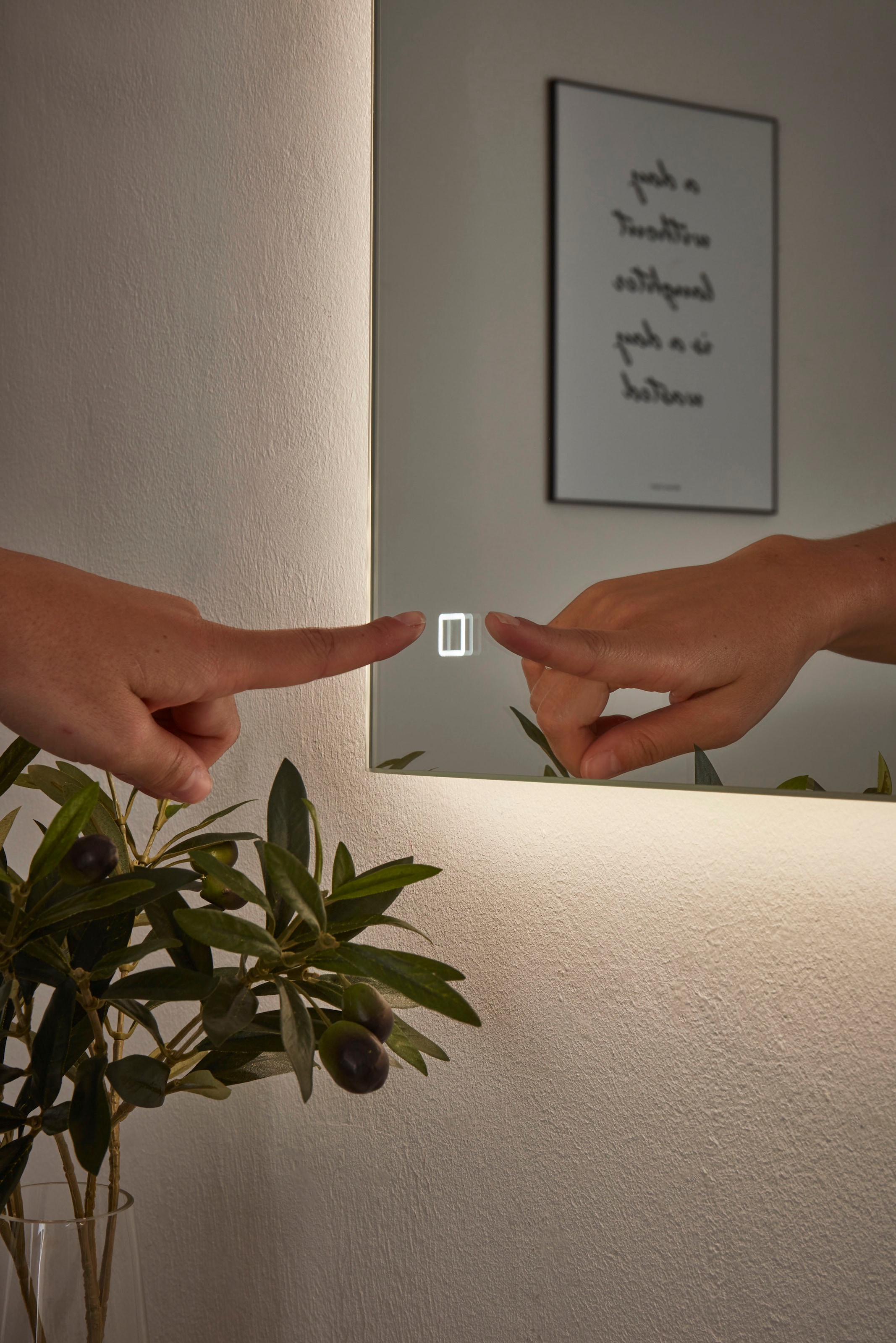 Home affaire Badmöbel-Set »Detroit, Bad im Industrialdesign, inkl. LED, 2-teiliges Badezimmer«, (2 St.), Waschbeckenunterschrank und Spiegel, holzfarben, mit Stauraum
