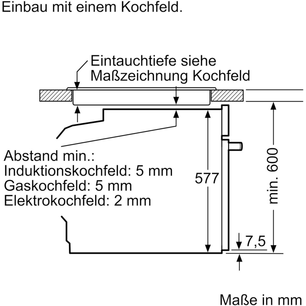 BOSCH Backofen mit Mikrowelle »HMG6764B1«, HMG6764B1, mit 1-fach-Teleskopauszug, Pyrolyse-Selbstreinigung