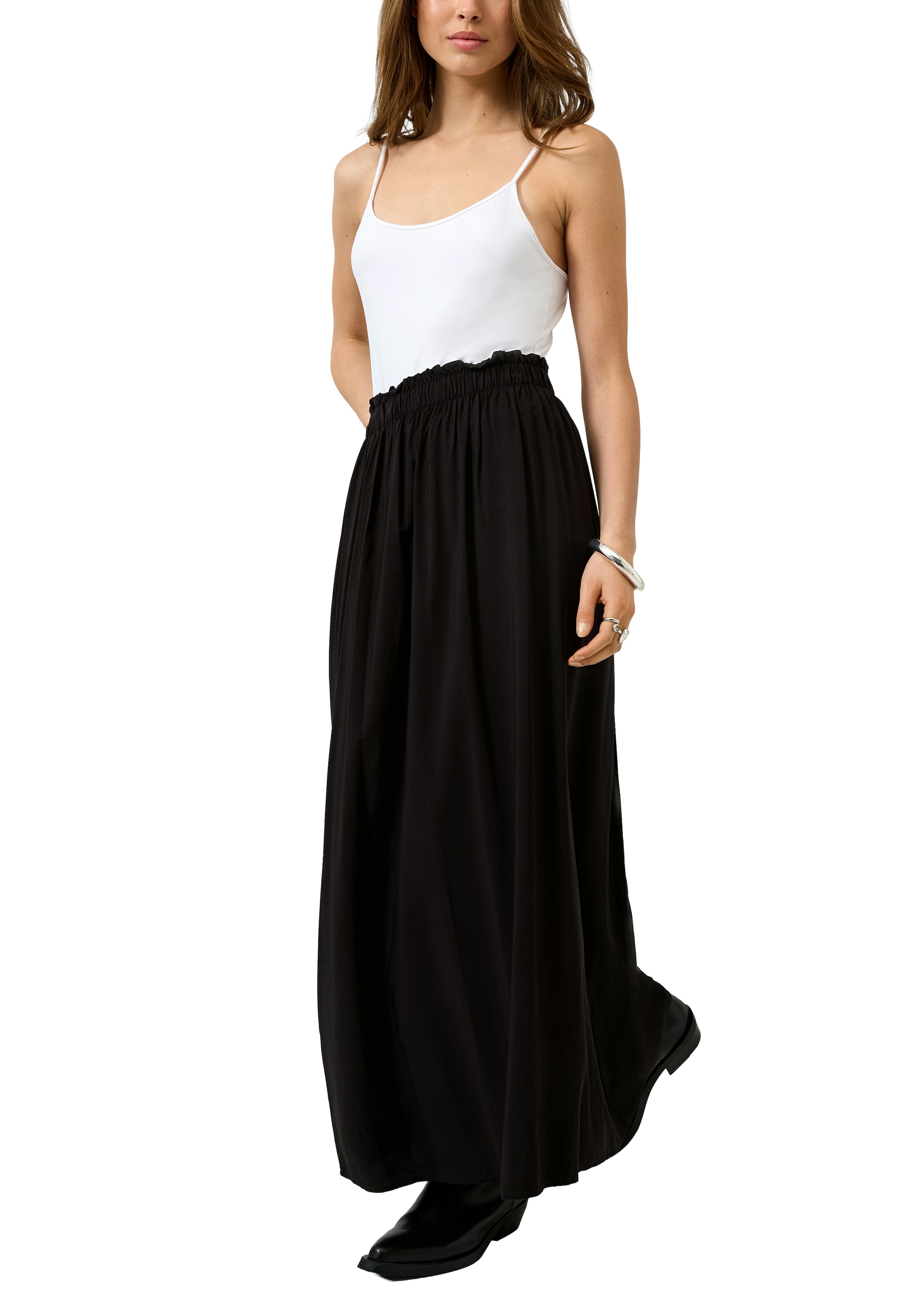 QS Maxirock Sommerrock mit elastischem Bund und aus reiner Viskose