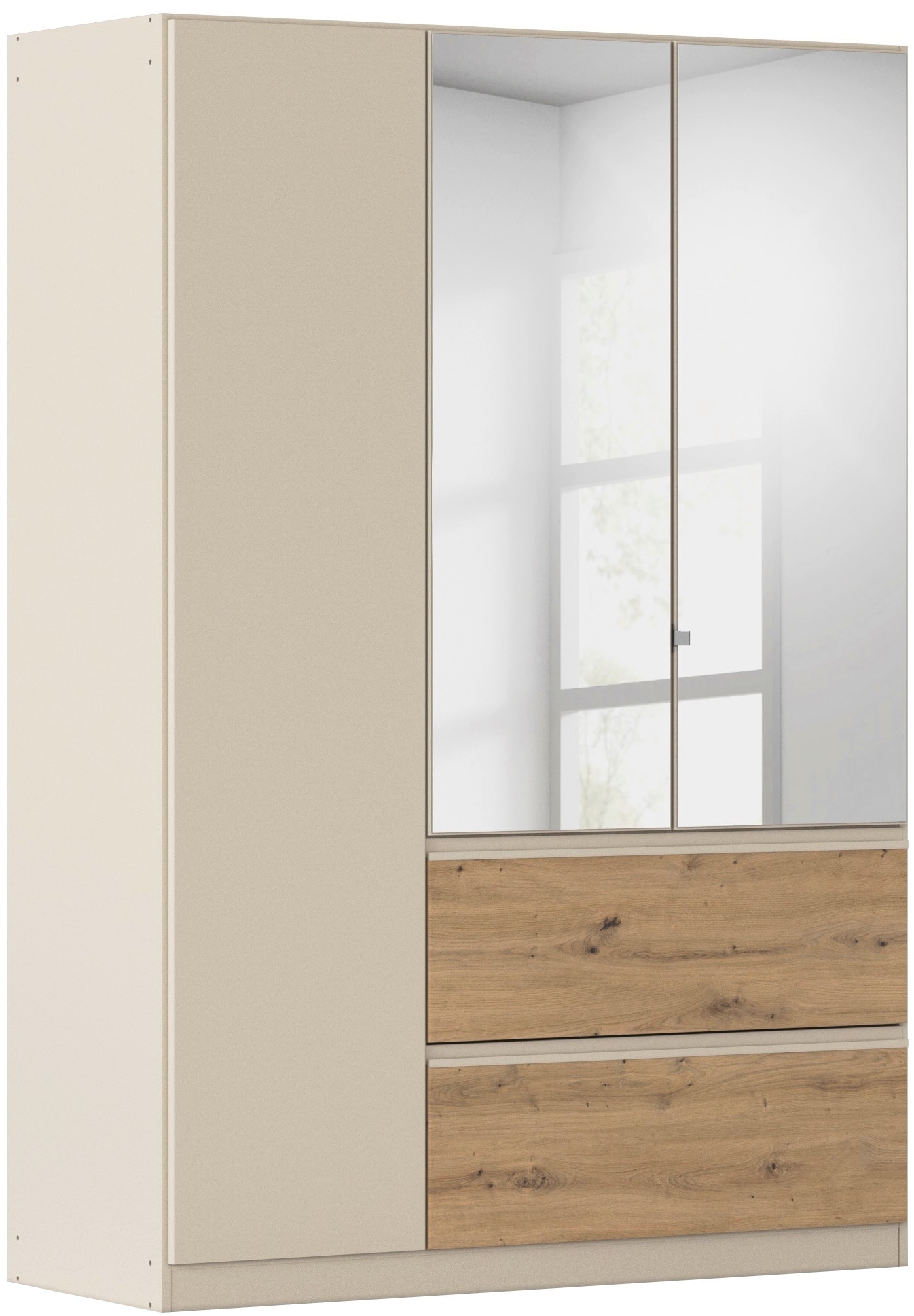 rauch Drehtürenschrank "Kleiderschrank Schrank Garderobe Wäscheschrank Schlafzimmer JOEL" in 3 verschiedenen Ausstattungen BASIC/CLASSIC/PREMIUM, mit zwei Schubladen, mit Push-to-Open Funktion MADE IN GERMANY