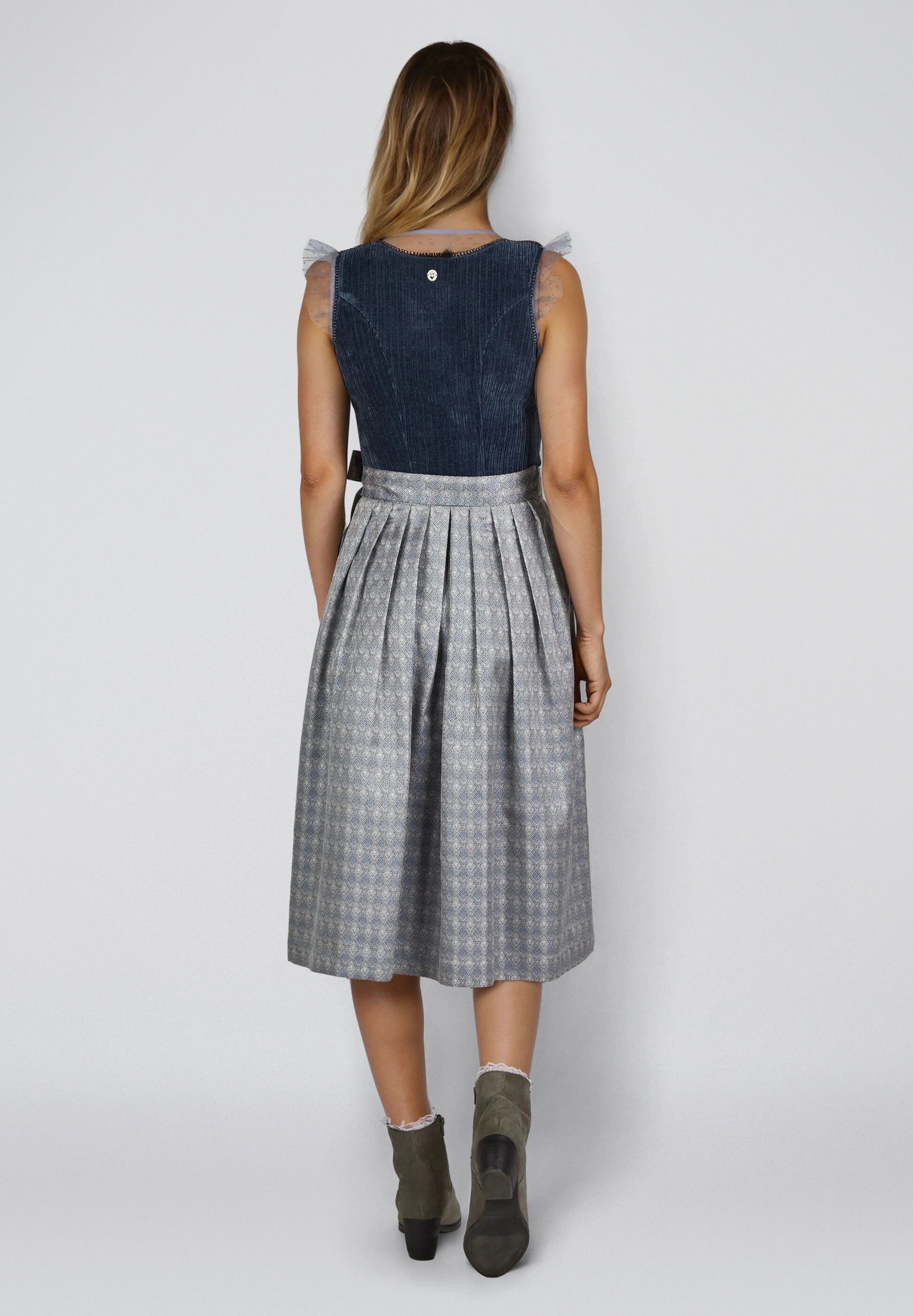 Spieth & Wensky Dirndl »Hildor« samtiges Cordoberteil