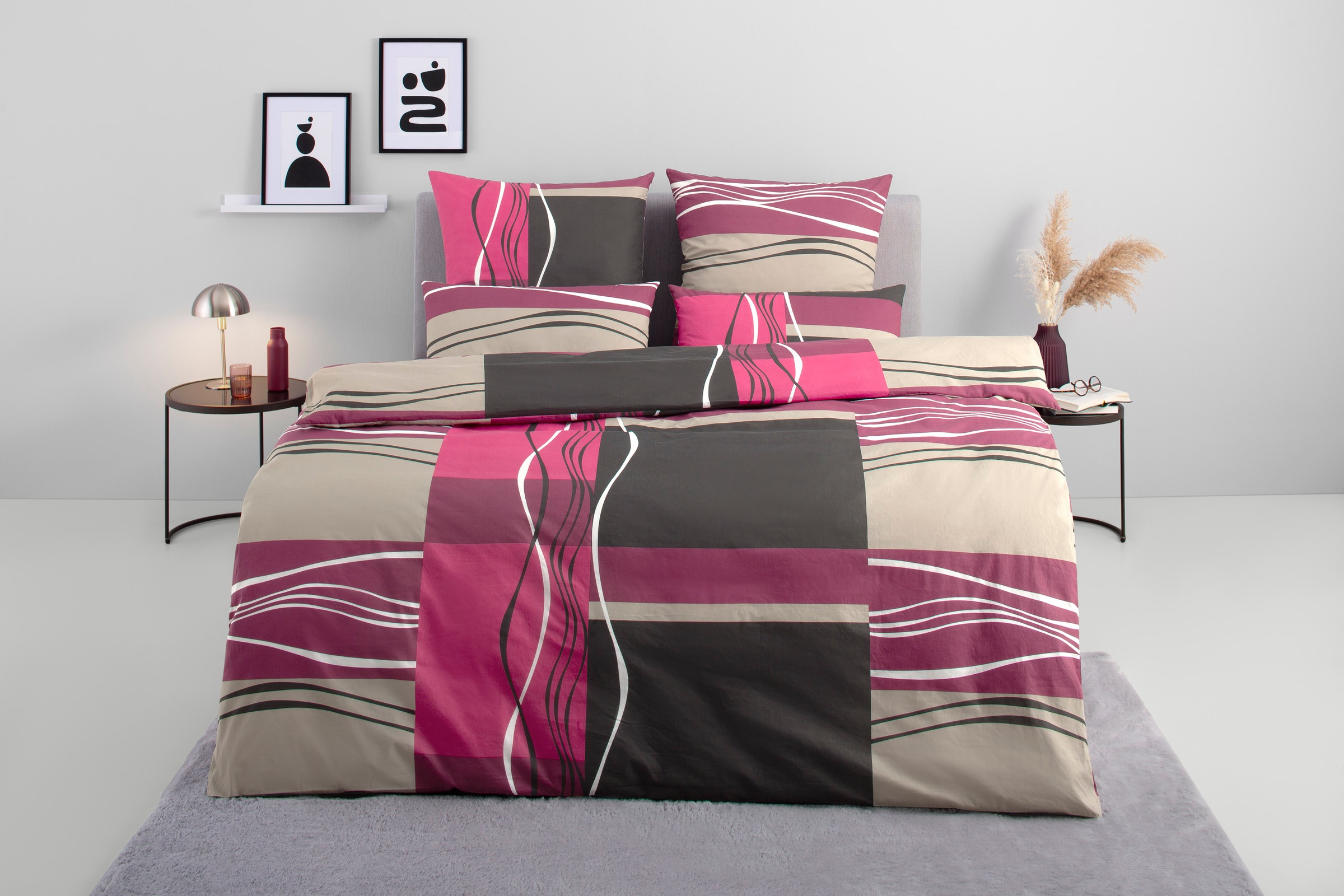 my home Bettwäsche "Kelian" 3 Stk. tlg. in verschiedenen Qualitäten, gemust günstig online kaufen