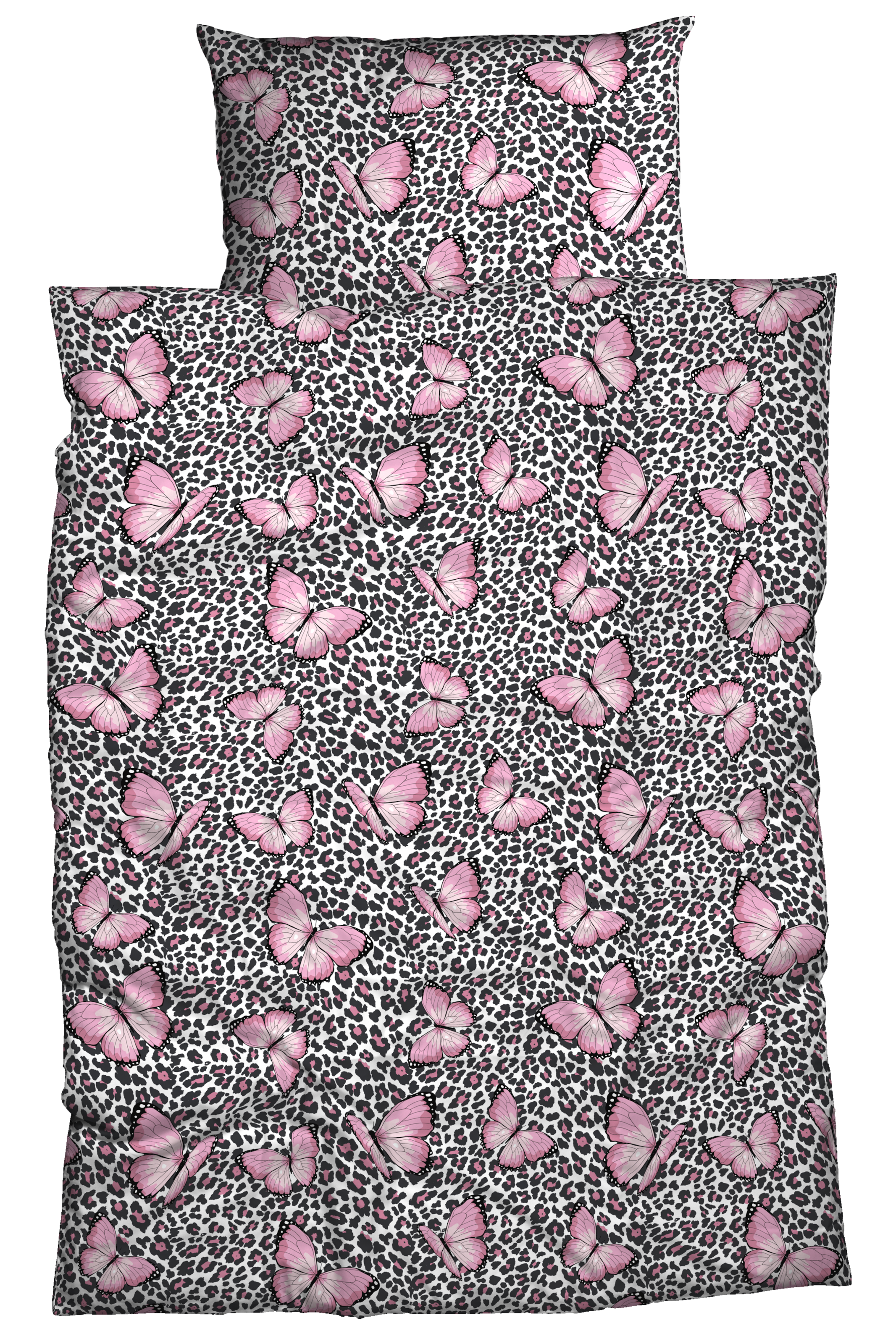 CASATEX Bettwäsche "Menga" 2 Stk. tlg. Schmetterlinge mit Leopardenprint günstig online kaufen