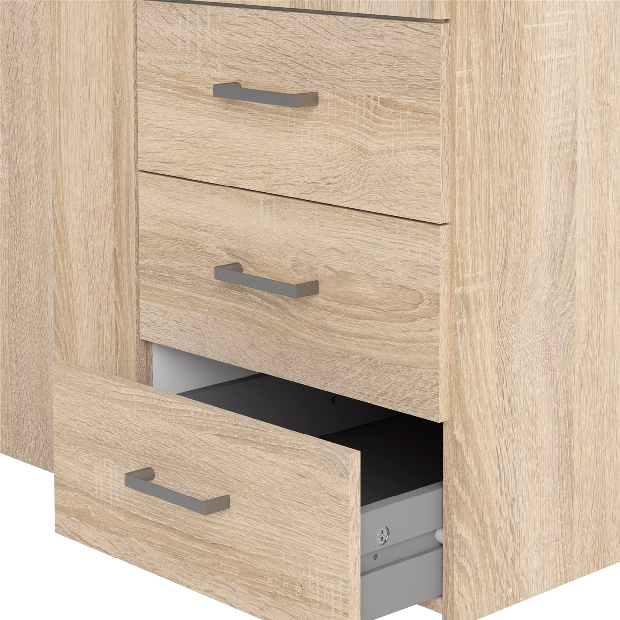Home affaire Kinderkleiderschrank, Mit viel Stauraum, graue Stangengriffe, Gr. ca. 200,4 x 115,8 x 49,5 cm