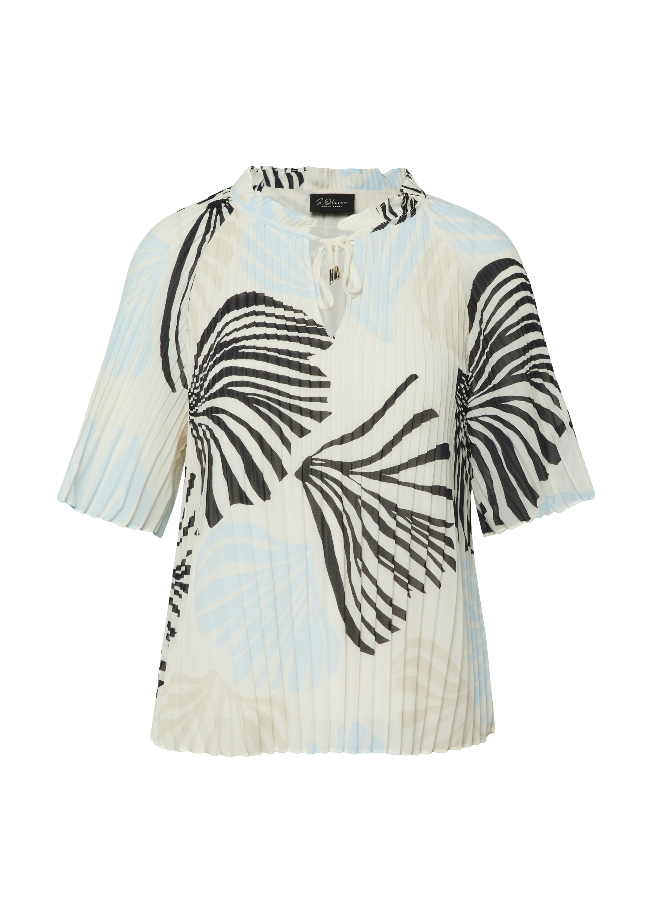 s.Oliver BLACK LABEL Plisseebluse leicht ausgestellte 3/4-Ärmel, mit Schlei günstig online kaufen