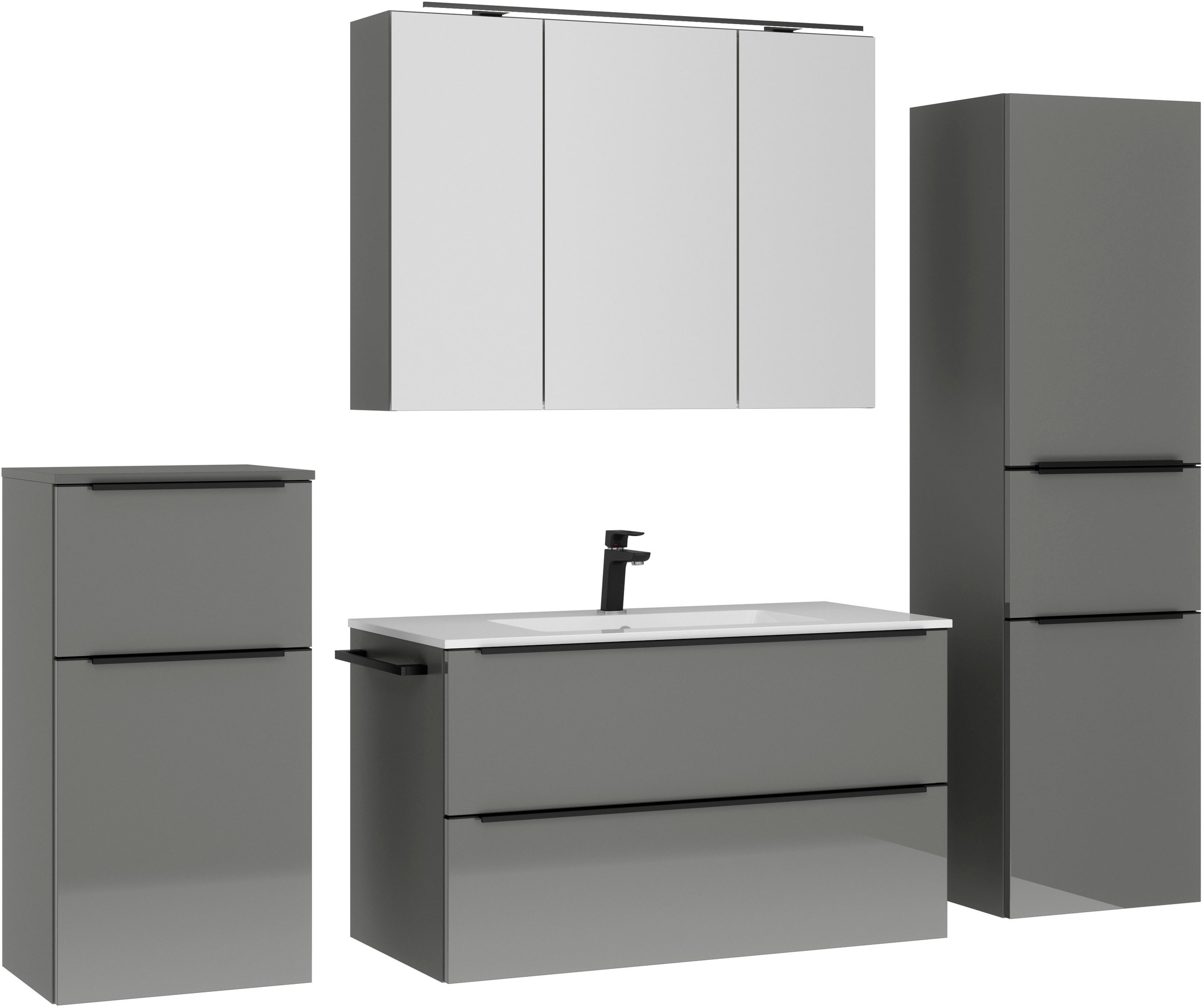 nobilia Badmöbel-Set "Levere" vormontiert, mit Soft-Close, 4 Stk. tlg. günstig online kaufen