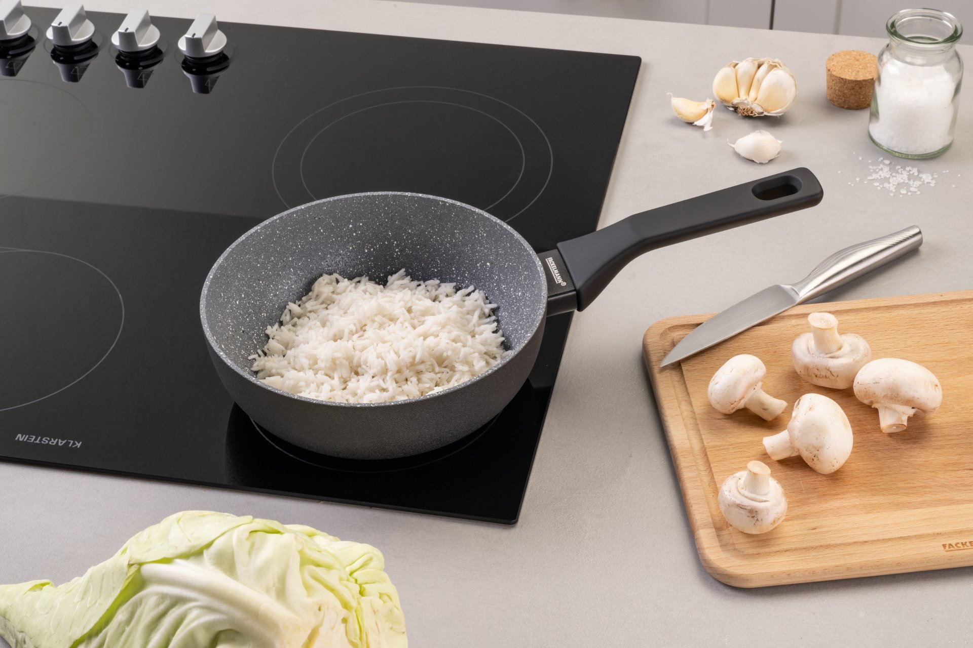 FACKELMANN Wok »Cosmo«, Aluminium, (Set, 2 tlg.), Wokpfannen-Set Cosmo Ø 20 cm & Ø 28 cm – mit Ceramic-Beschichtung