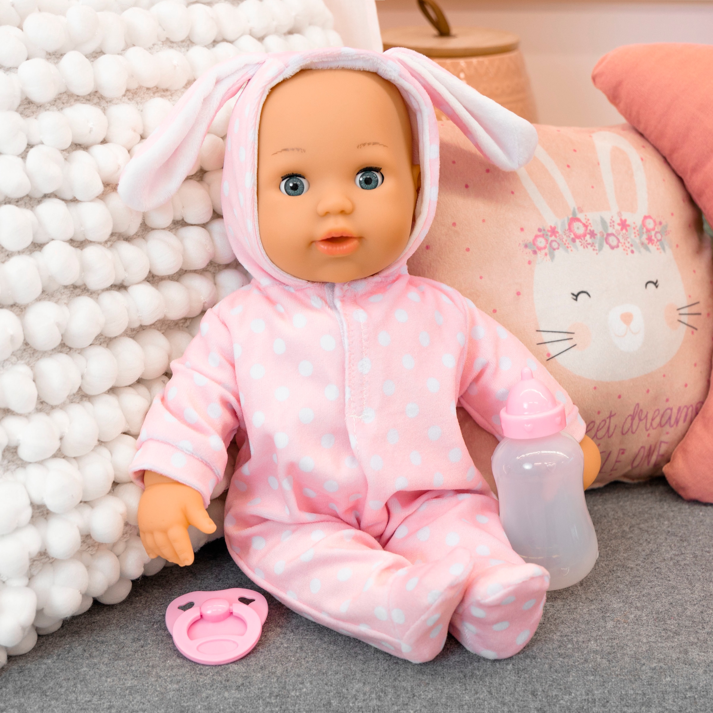 Bayer Babypuppe »Anna First Words Baby, 38 cm rosa«, (3 tlg.)