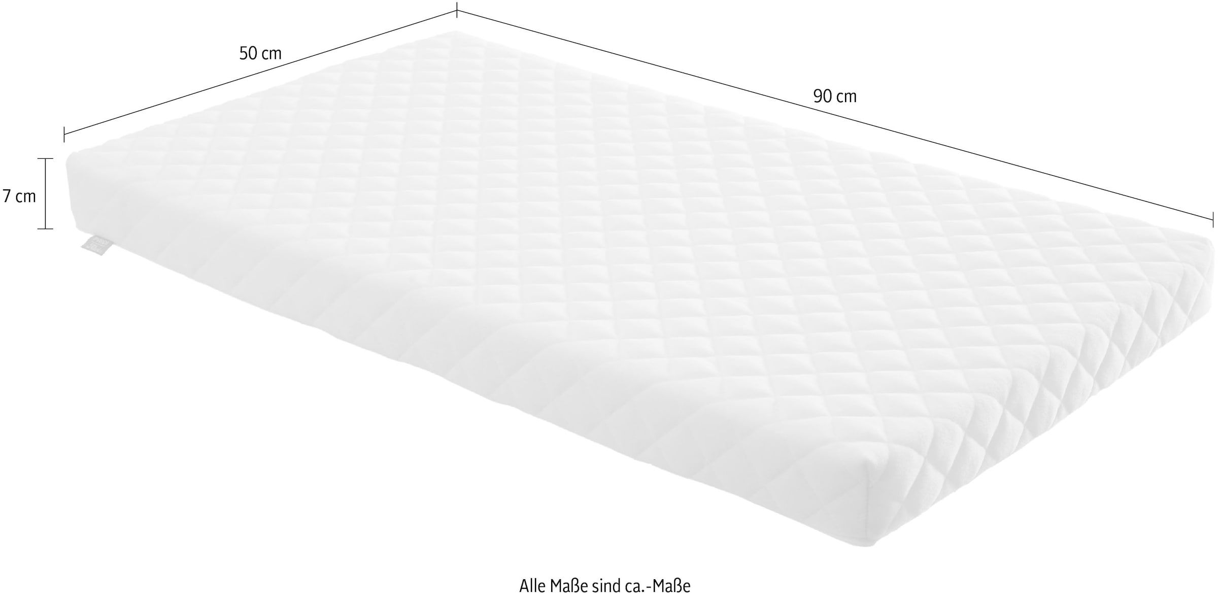 PAIDI Beistellbett-Matratzen »LITTLE MATTRESS Babymatratze«, 7 cm hoch, (1 St., (B/H/T ca. 50x90x7) in Kooperation mit Alvi), hochwertiger Schaumkern extra belüftet