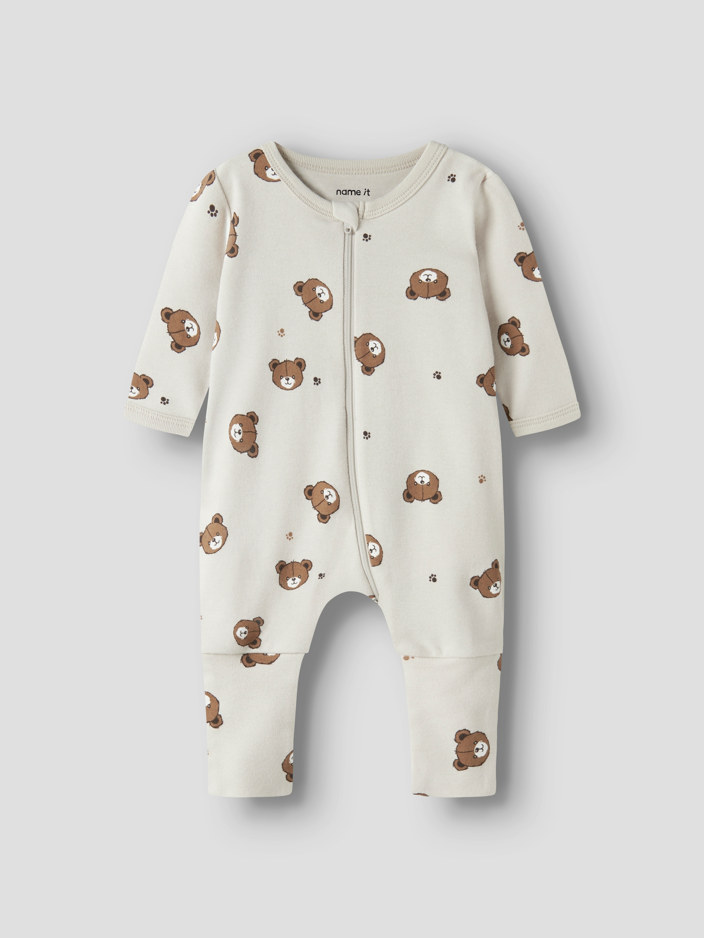 Name It Schlafoverall »NBNNIGHTSUIT 2P ZIP FF PUMICE BEAR NOOS« Packung, 2 tlg.