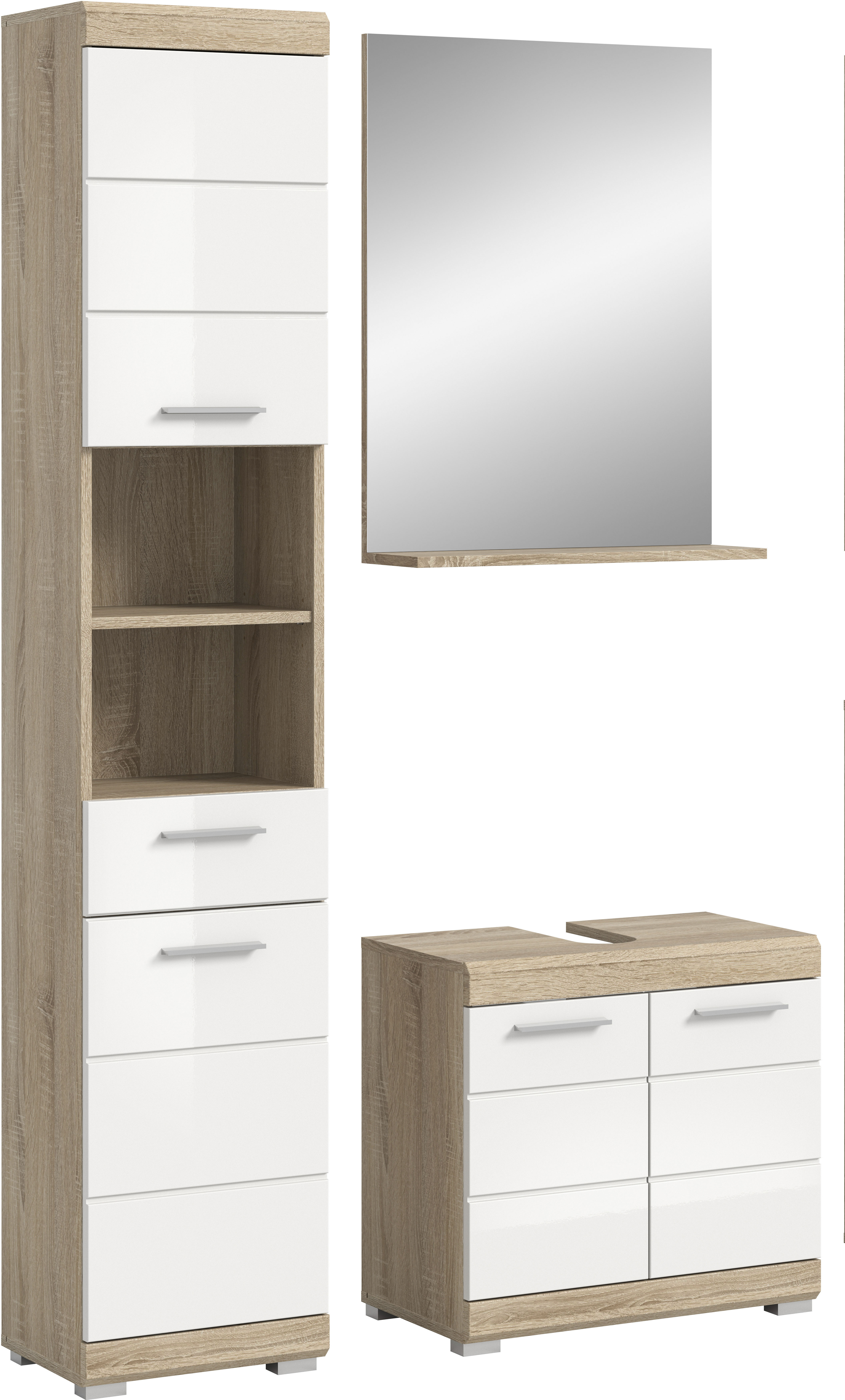 welltime Badmöbel-Set "Siena, 3 teilig, bestehend aus:" Set, TOPSELLER, 3 Stk. tlg.