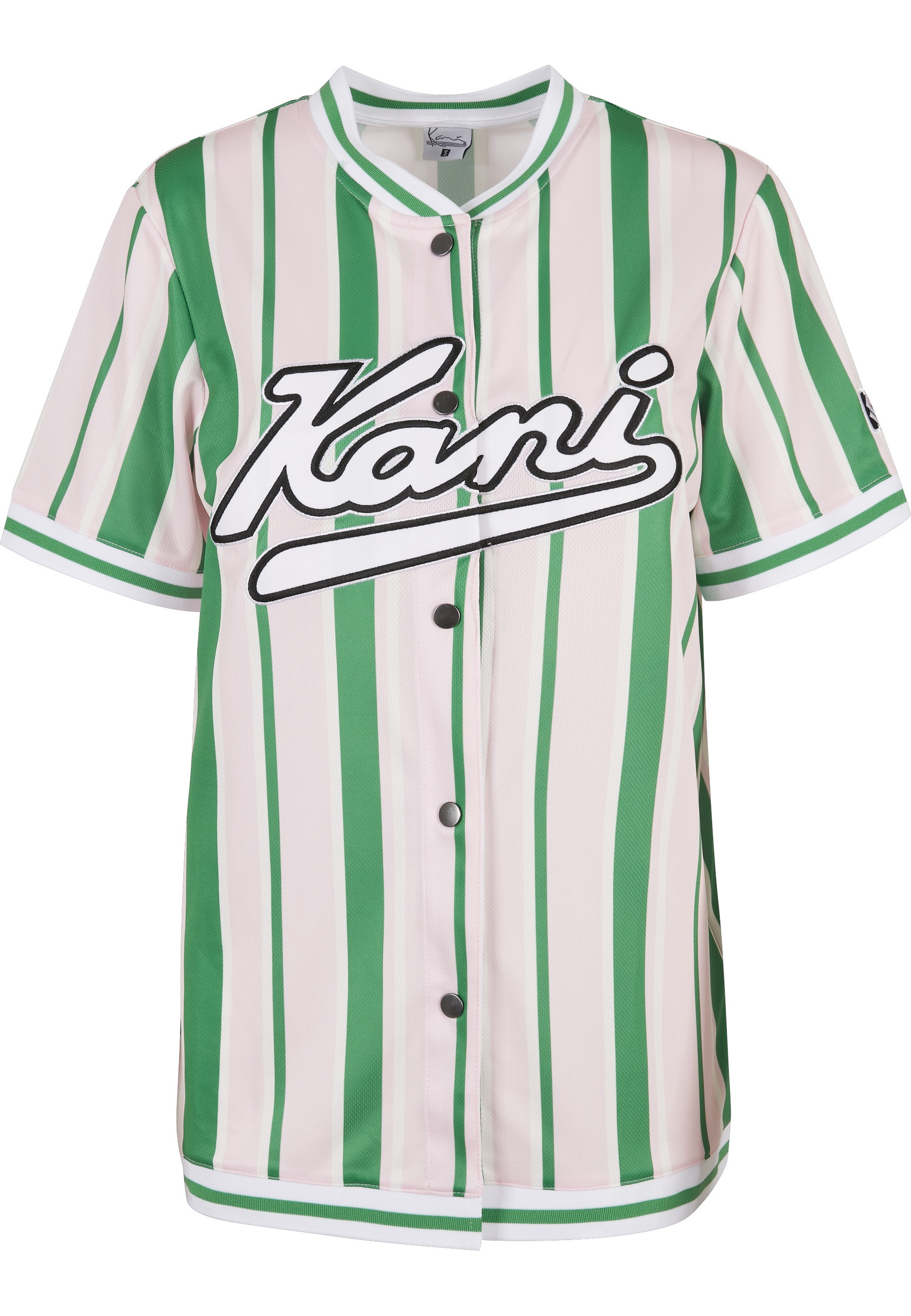 Karl Kani Langarmhemd "Karl Kani Damen KW223-044-1 Varsity Stripe Baseball Shirt" 1 Stk.