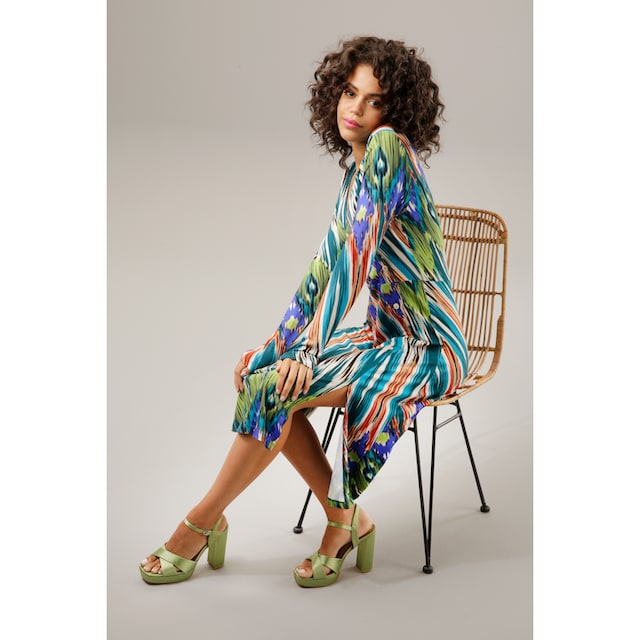 Aniston CASUAL Jerseykleid, mit farbenfrohem Ethno-Druck - jedes Teil ein  Unikat - NEUE KOLLEKTION kaufen | BAUR
