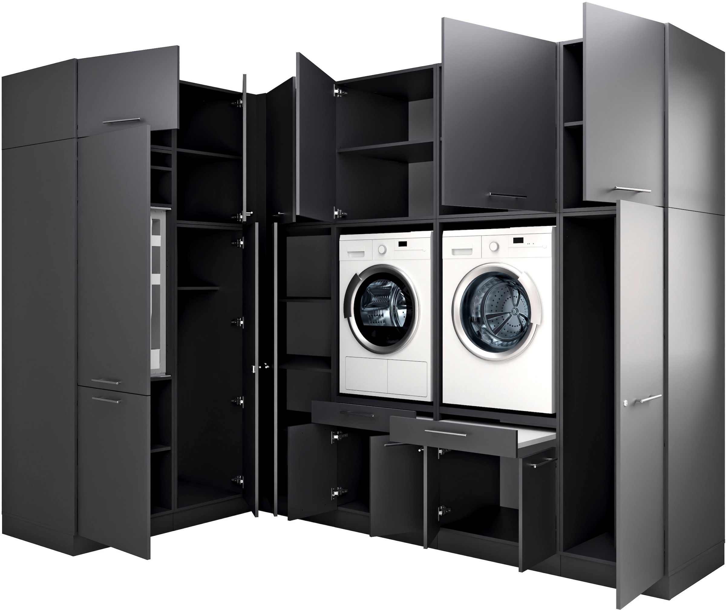 Laundreezy Mehrzweckschrank-Set »Laundreezy, 12-tlg. Mehrzweckschrank-Set B/H/T 285/238/68 cm« 12 Stk. tlg.