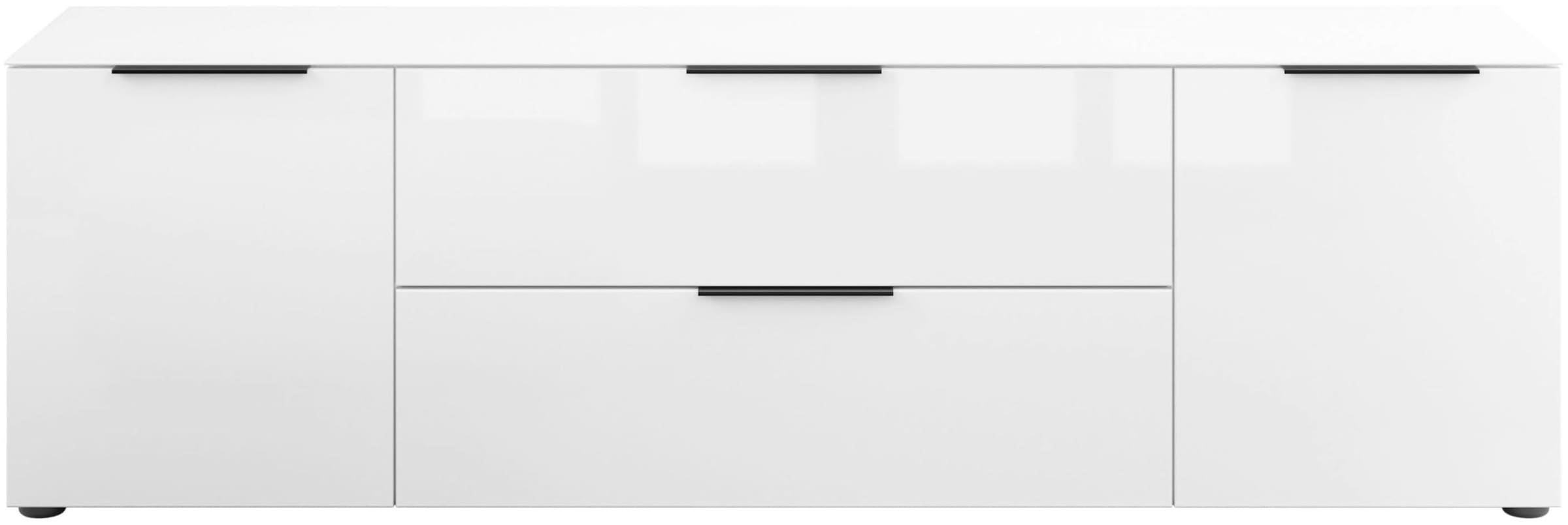 Manjana Möbel Lowboard "Lowboard mit Chrom oder Schwarz matten Metallgriffe günstig online kaufen