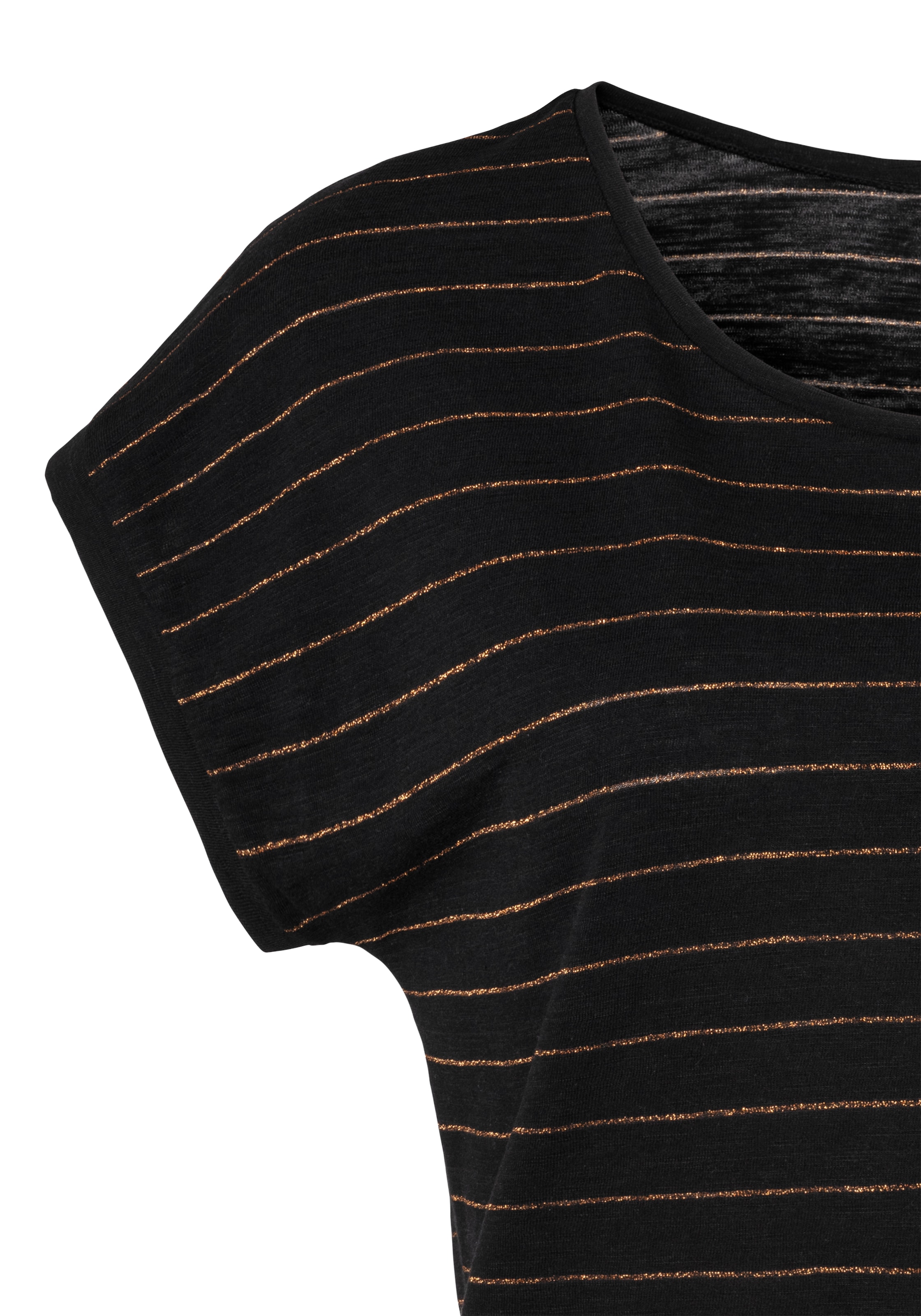 Vivance | bestellen kupferfarbenen mit Lurex-Streifen BAUR T-Shirt,