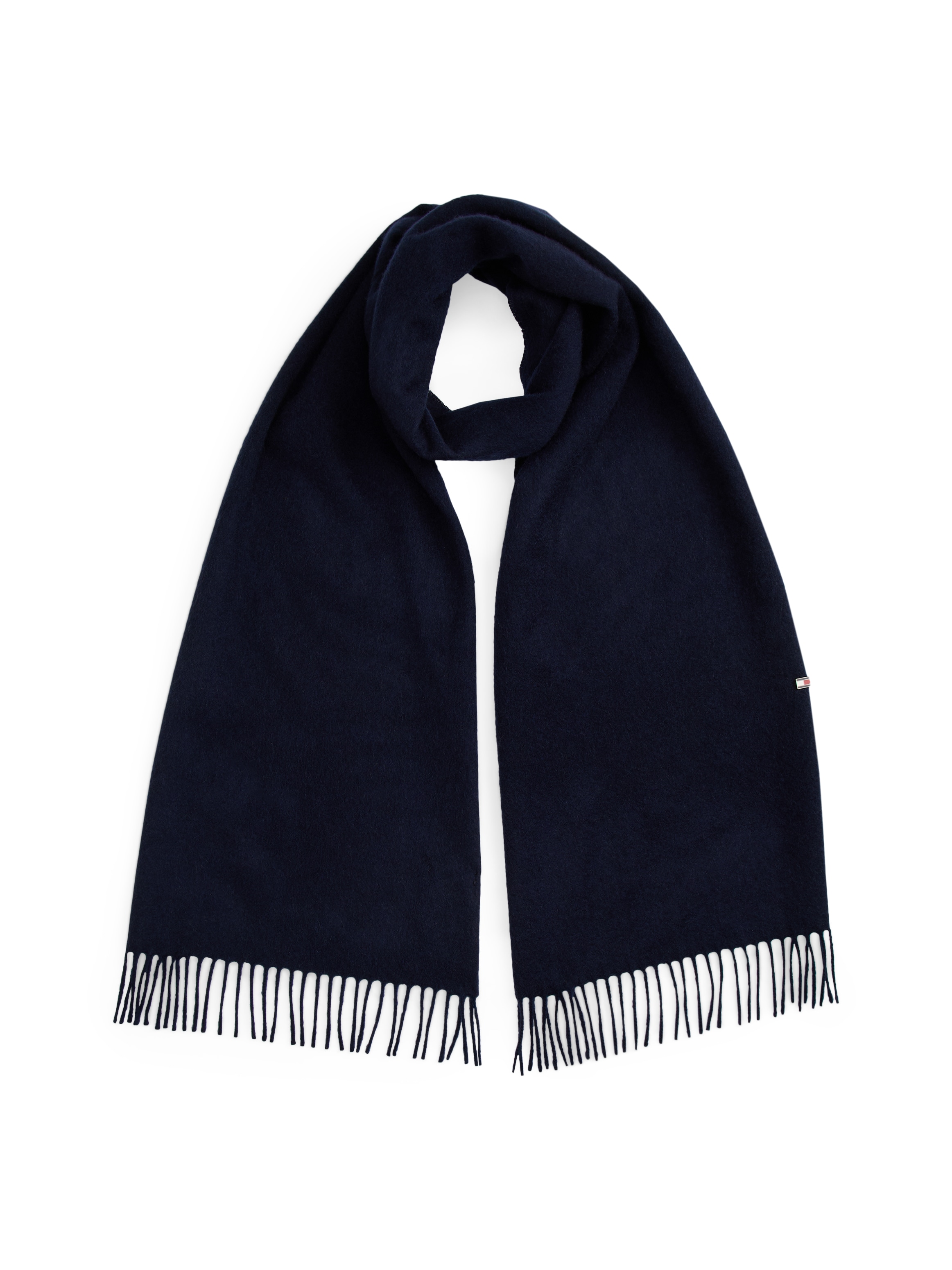 Tommy Hilfiger Schal "TH FLAG CASHMERE", unifarben, mit Fransenabschluss günstig online kaufen