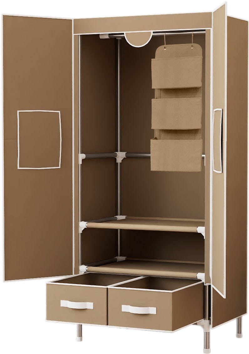INOSIGN Kleiderschrank »Stockholm Stoffkleiderschrank Bestseller in diversen Ausführungen«, (Stabiler Schrank mit Türen und Schubladen in vielen Breiten), Schlafzimmer Garderobe Schrank Stoffkleiderschrank mit viel Stauraum