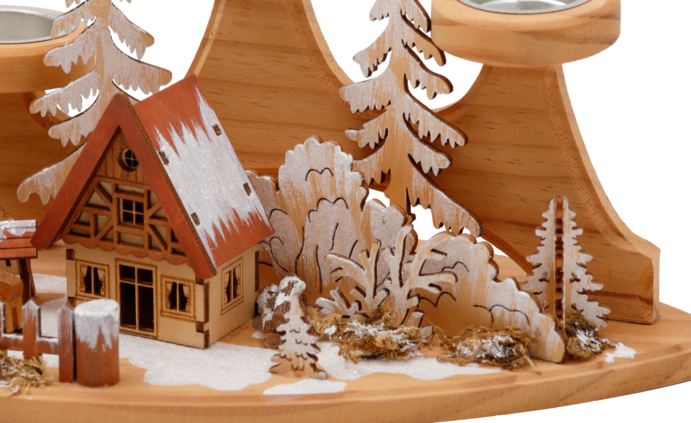 (1 ca. Teelichthalter St.), Holz«, affaire | aus Adventsleuchter Teelichter, 4 37 für cm Weihnachtsdeko Home Breite BAUR »Winterlandschaft,
