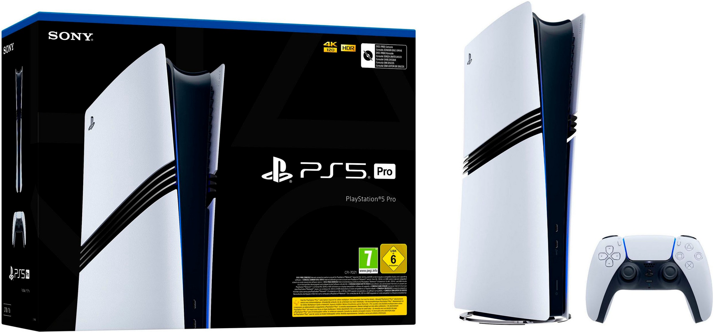 PLAYSTATION 5 Spielekonsole "PlayStation 5 Pro 2TB", B:8,9cm H:38,8cm T:21,6cmweiß, schwarz, Spielekonsolen