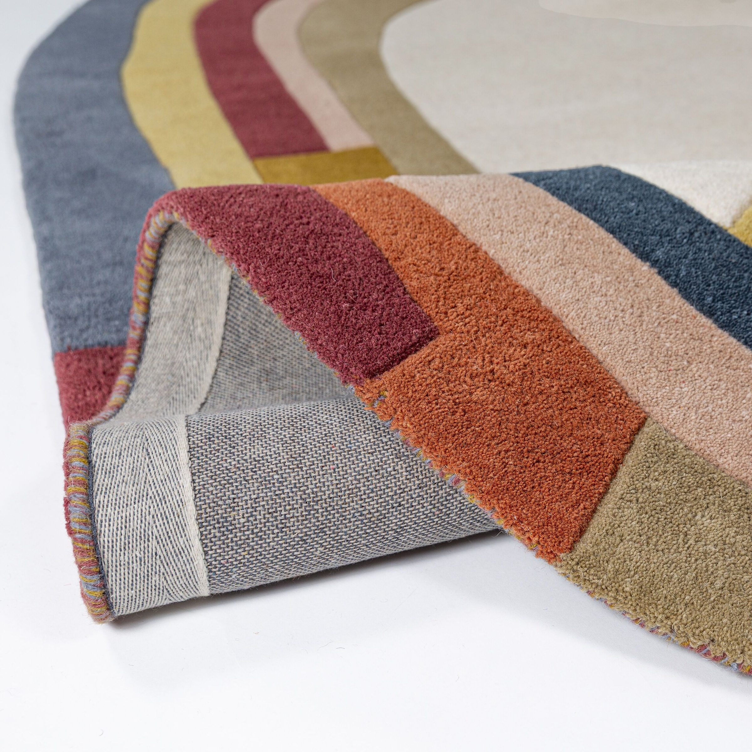 FLAIR RUGS Wollteppich »EMRYC« oval 8 mm Höhe aus 100 % Wollflor, Ideal für moderne Einrichtungen