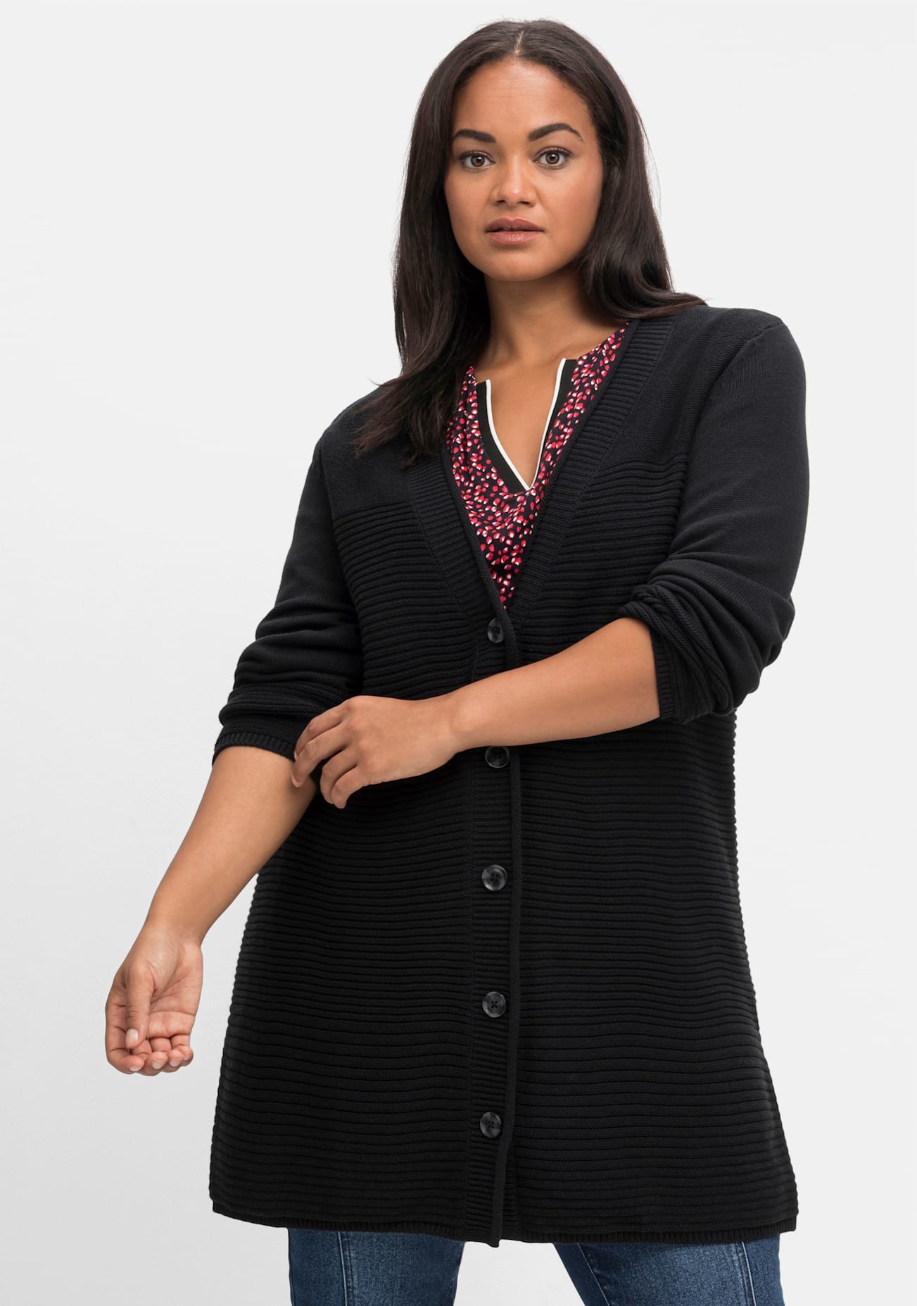 Sheego Longstrickjacke günstig online kaufen