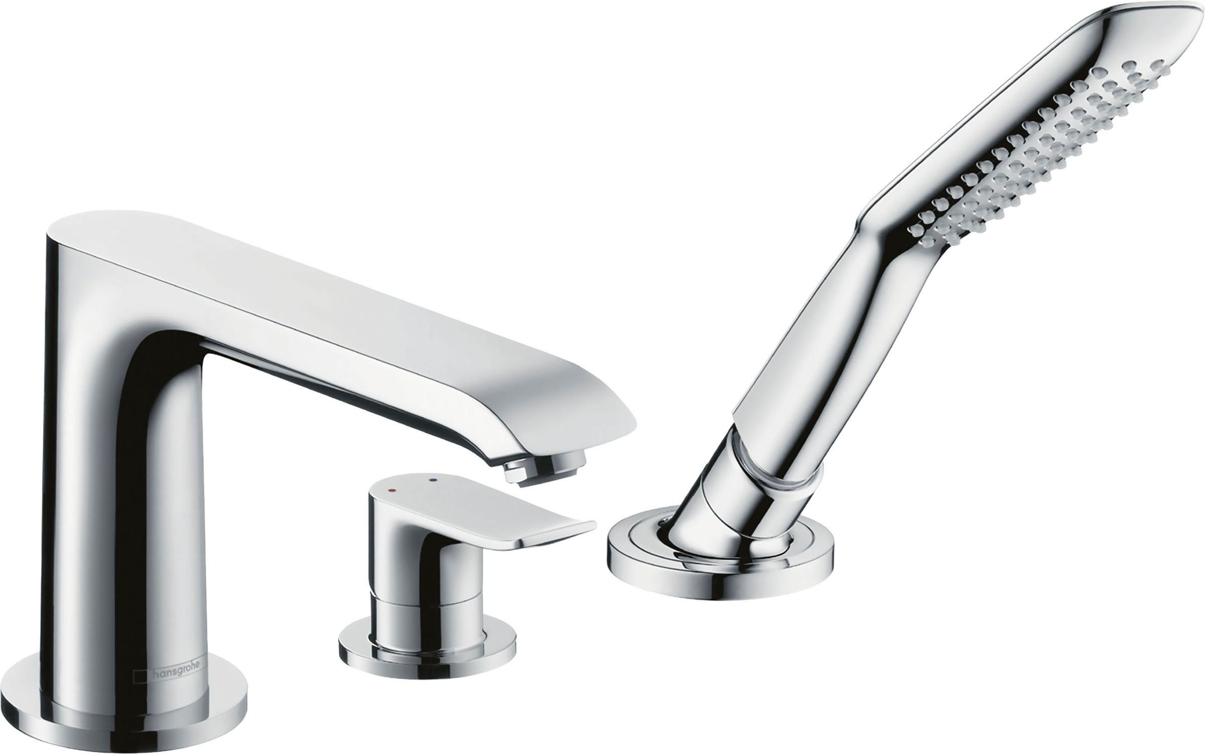 hansgrohe Wannenmischeinheit "Metris", 3-Loch Einhebel, chrom